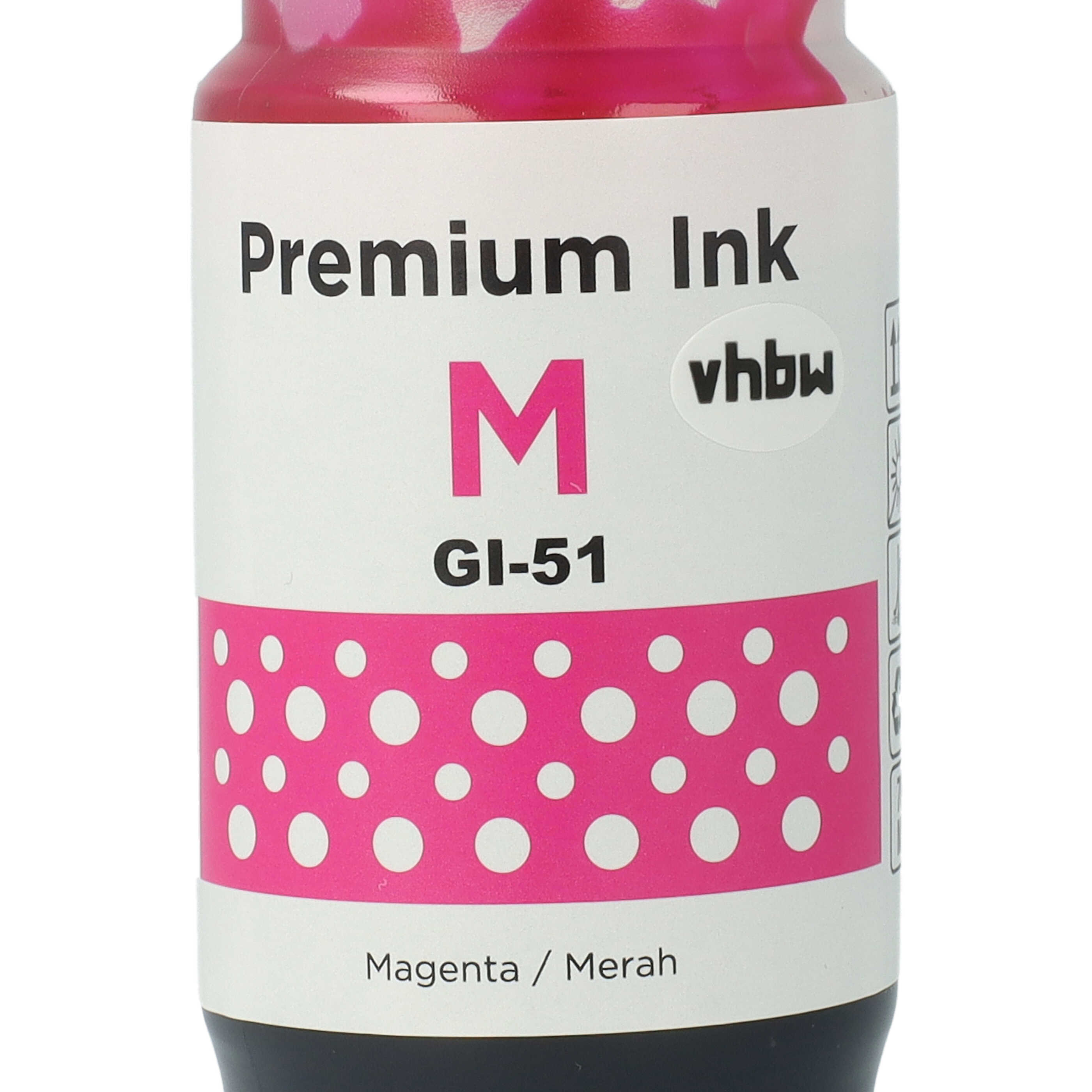 Refill Ink Magenta replaces Canon GI-11, GI-21, GI-41, GI-51, 4544C001, GI-41M for Canon Dye Printer, 70 ml