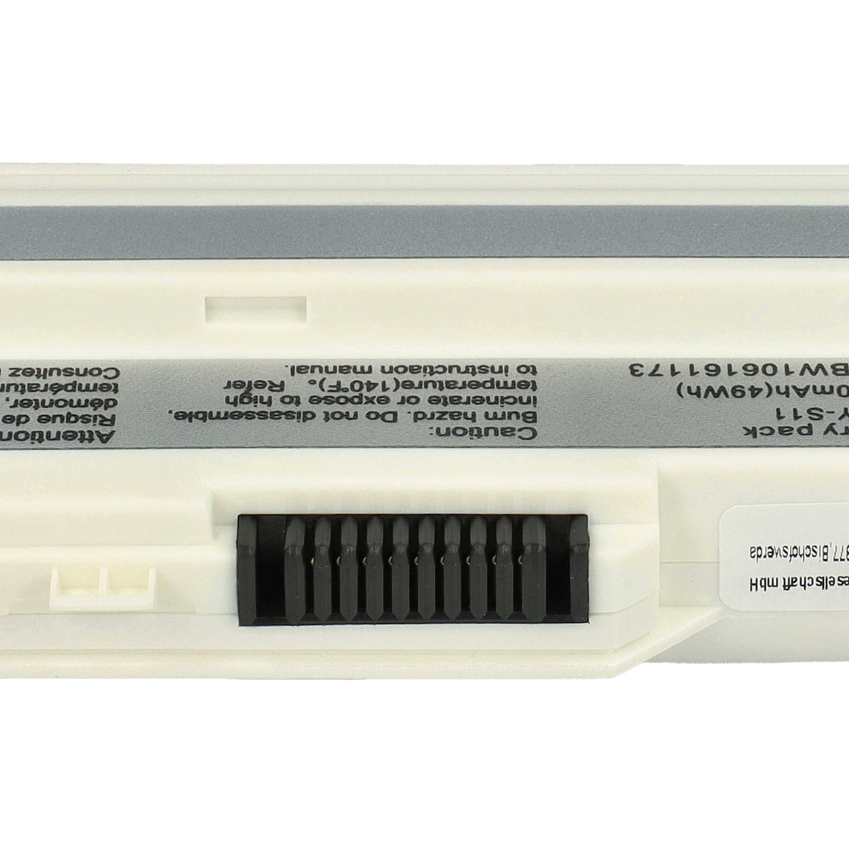 Batterie remplace BTY-S11, BTY-S12, BTP-S11, BTP-S12 pour ordinateur portable - 4400mAh 11,1V Li-ion, blanc