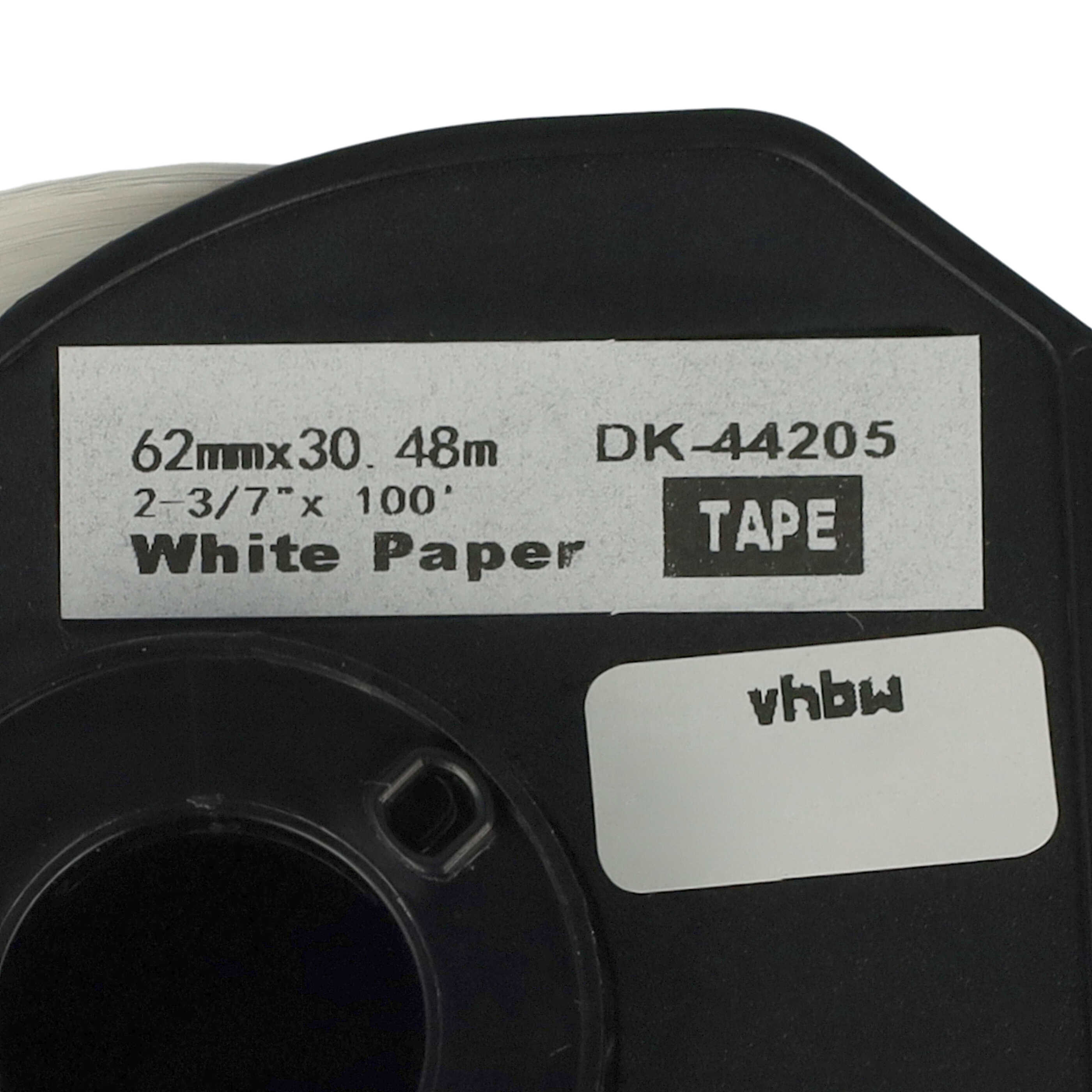 Etiketten als Ersatz für Brother DK-44205 für Etikettendrucker - Premium 62mm x 30,48m + Halter