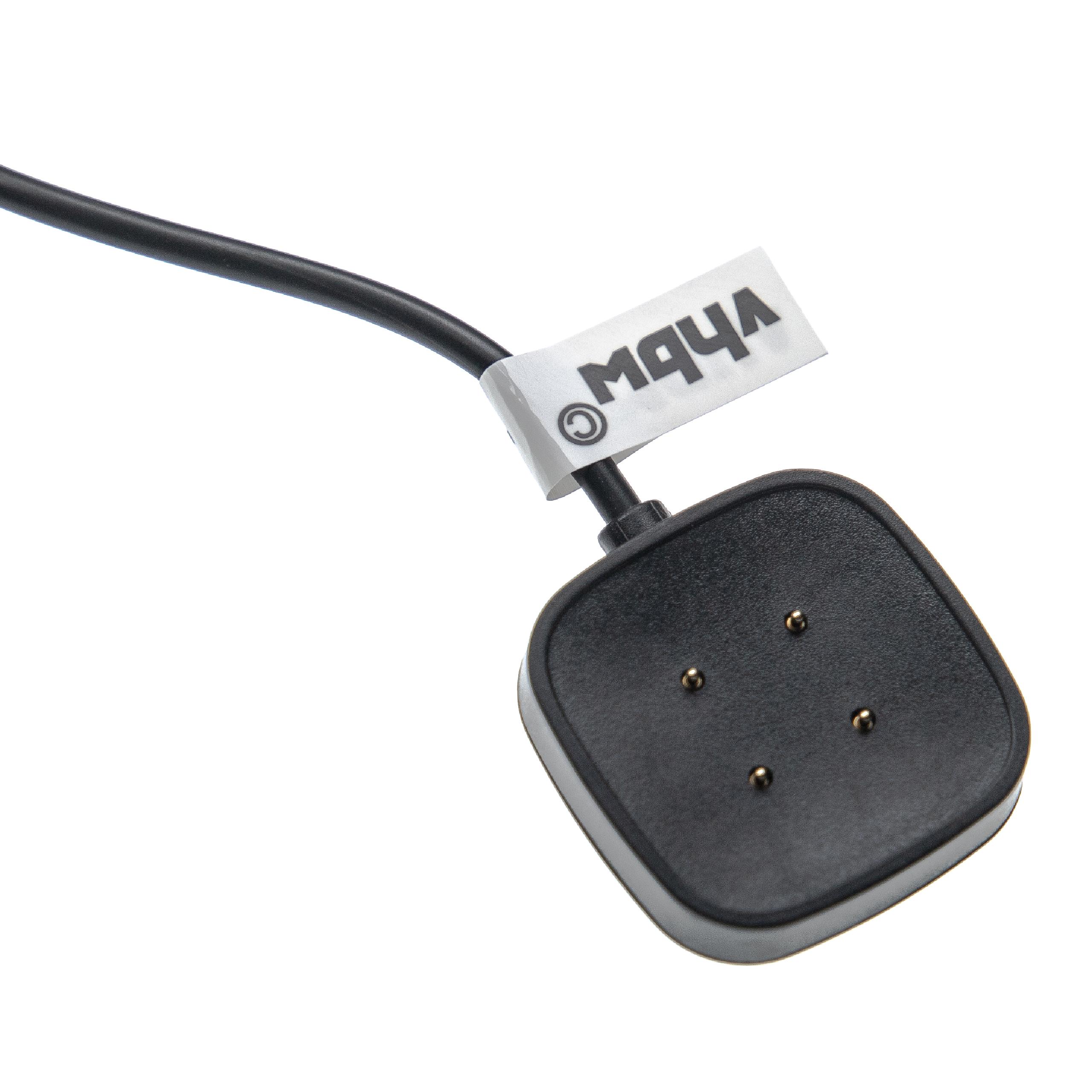 Cable de carga USB para smartwatch Fitbit Sense, Versa 3 - negro magnético 30 cm