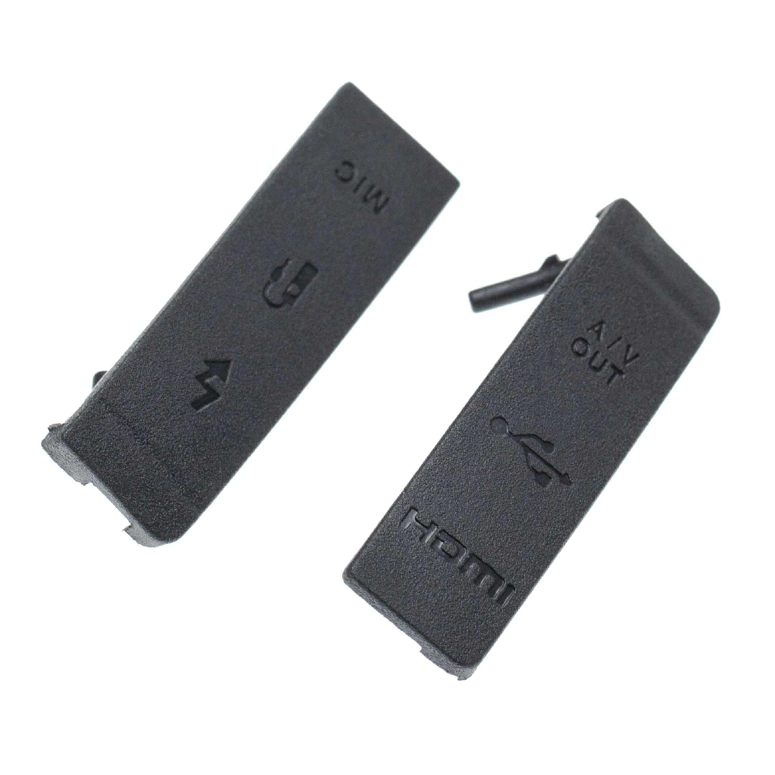 2x Cache-connecteurs pour appareil photo Canon EOS 5D Mark II - Capuchons de rechange, gomme, noir