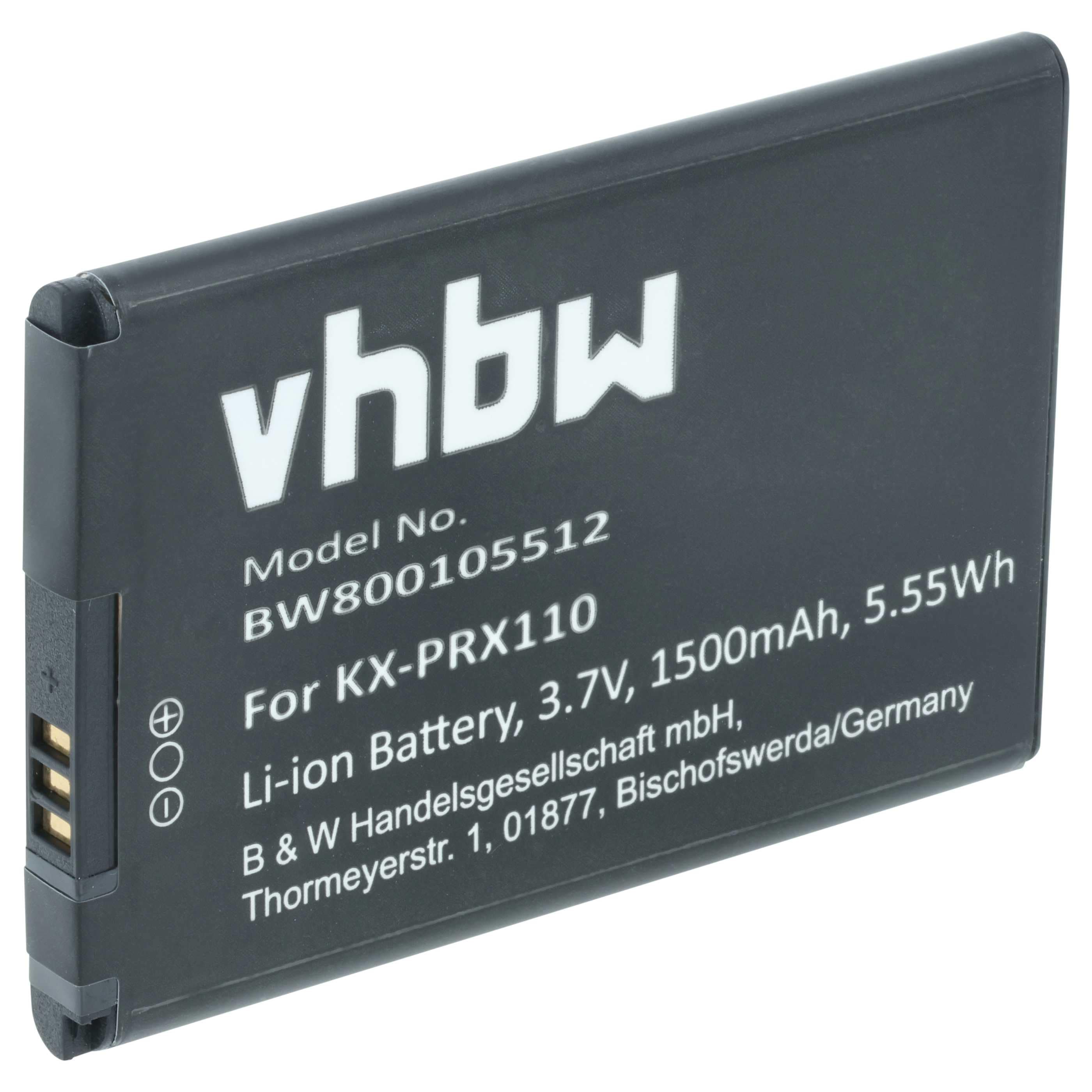 Batterie remplace Panasonic KX-PRA10EX, KX-PRA10 pour téléphone Panasonic - 1500mAh 3,7V Li-ion