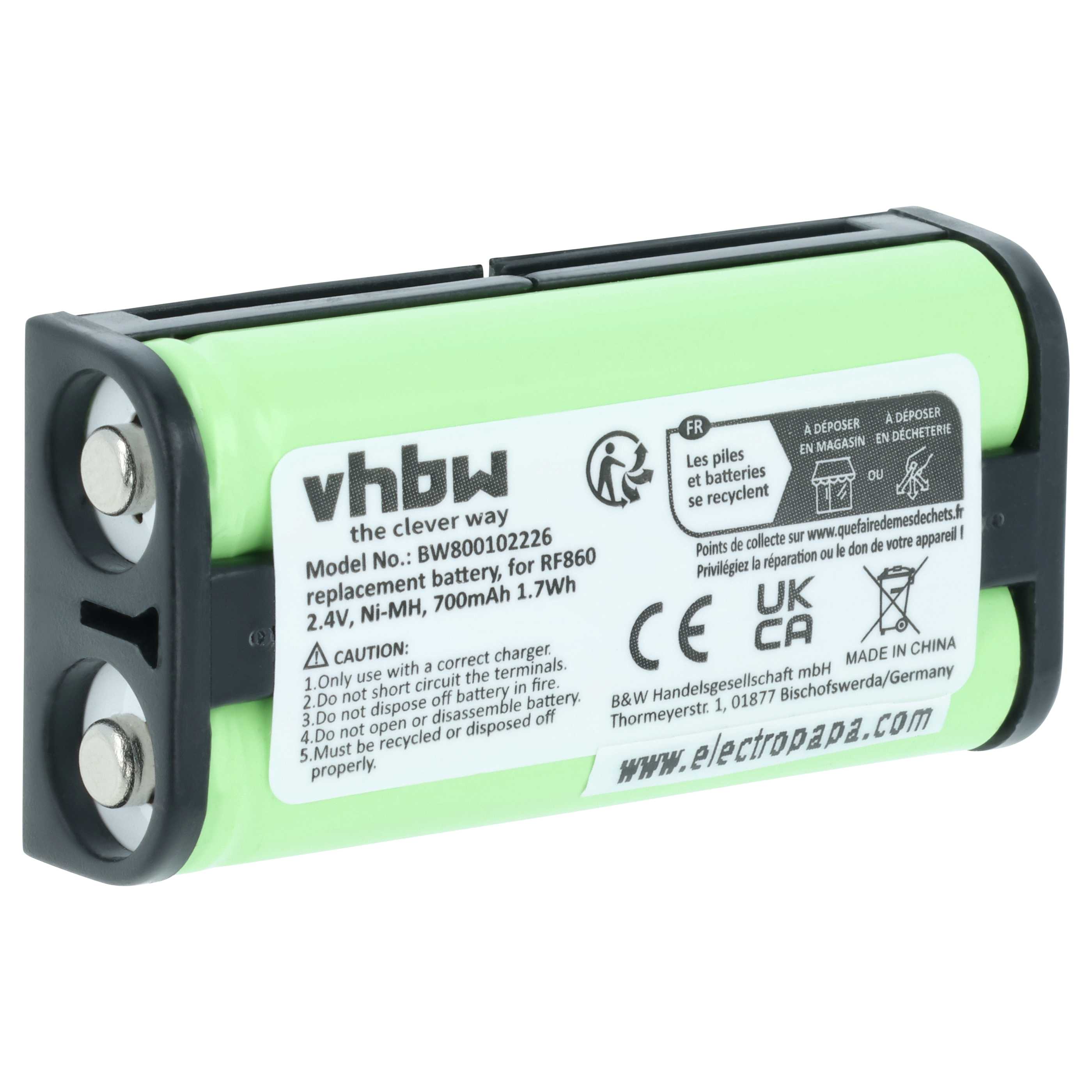 Batteria per auricolari cuffie Sony BP-HP550-11, MDR-RF811RK, MDR-RF855RK - 700mAh 2,4V NiMH