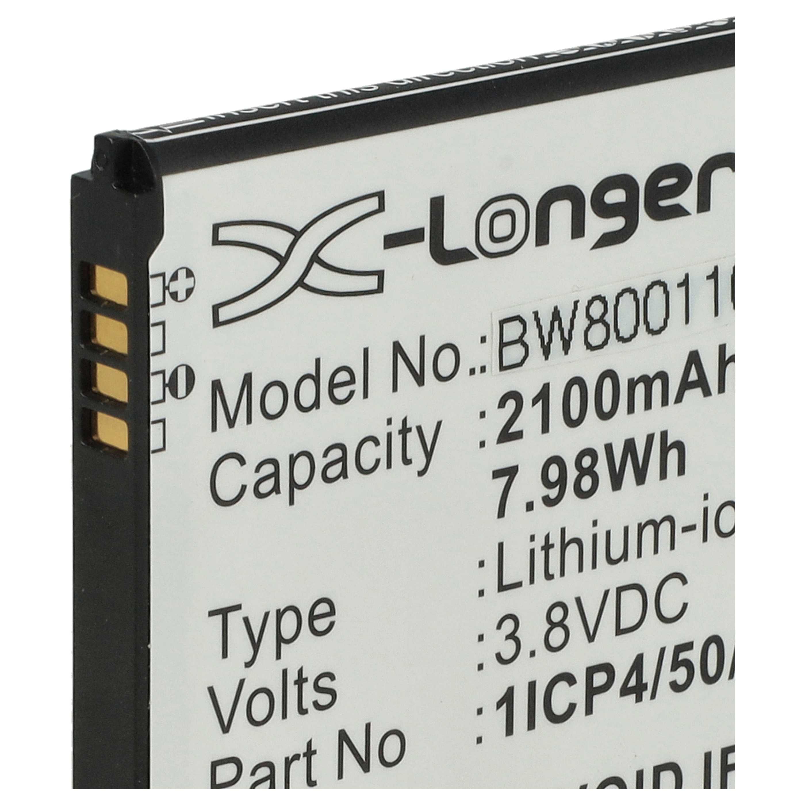 Baby Monitor Battery replaces 1ICP4/50/60-210AR - 2100 mAh 3.8 V Li-Ion