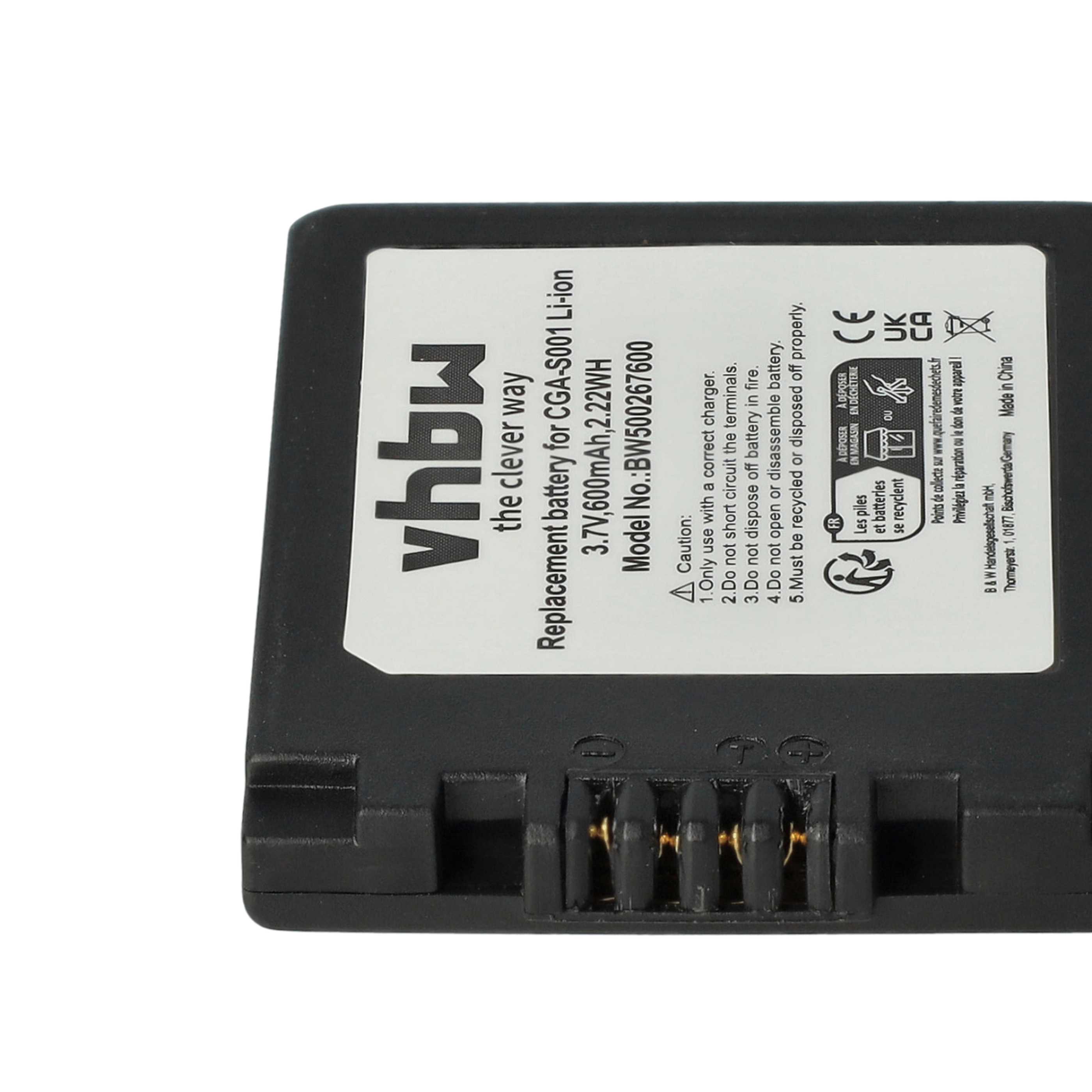 2x Battery replaces Leica BP-DC2 - 500mAh, 3.6V, Li-Ion