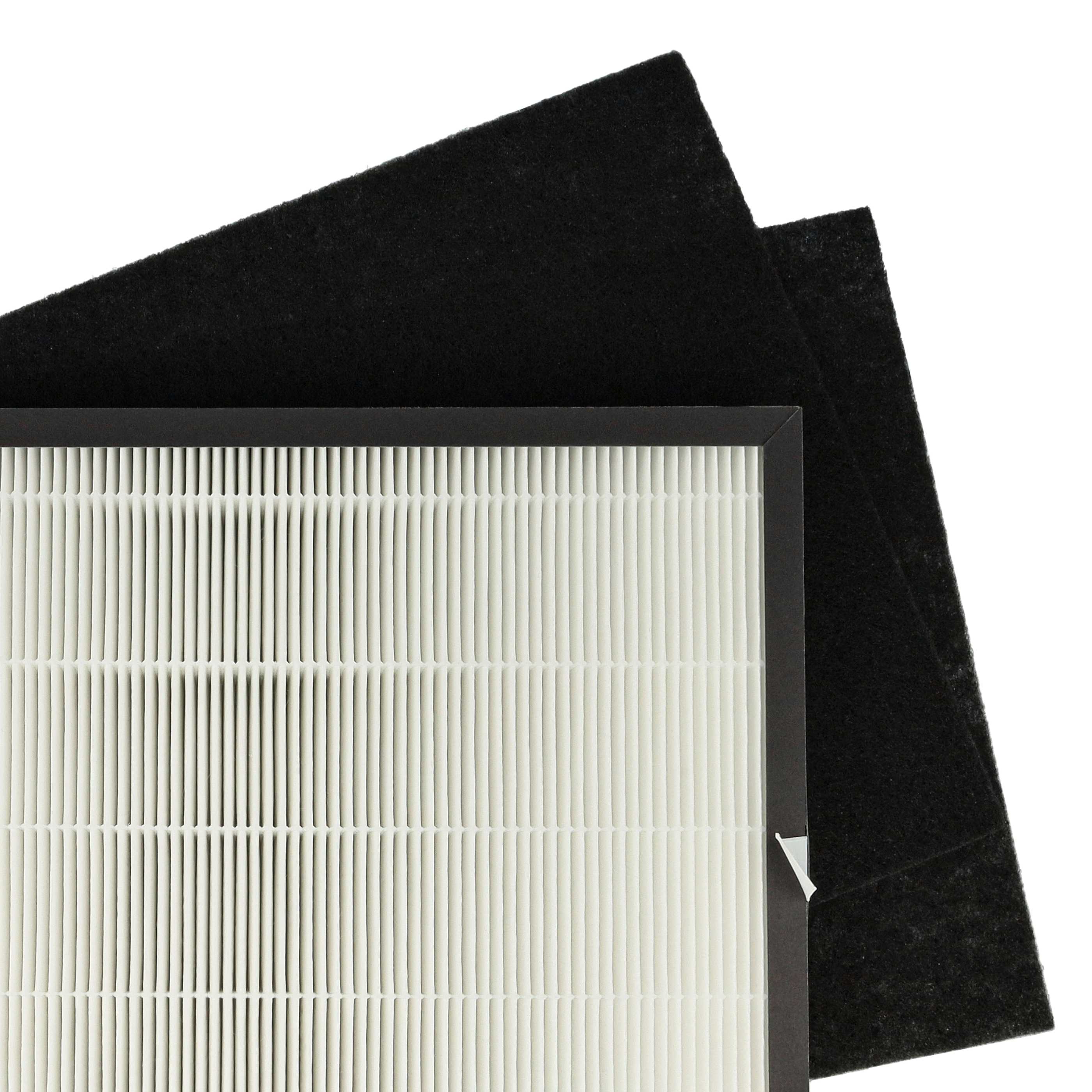 3 Part Filter Set replaces Rowenta XD6040F0, H10 for Air Purifier - HEPA filter, activated carbon filter