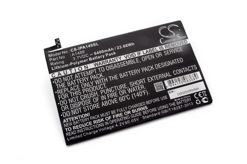 Batterie remplace A1512, A1489 pour tablette - 6400mAh 3,7V Li-polymère