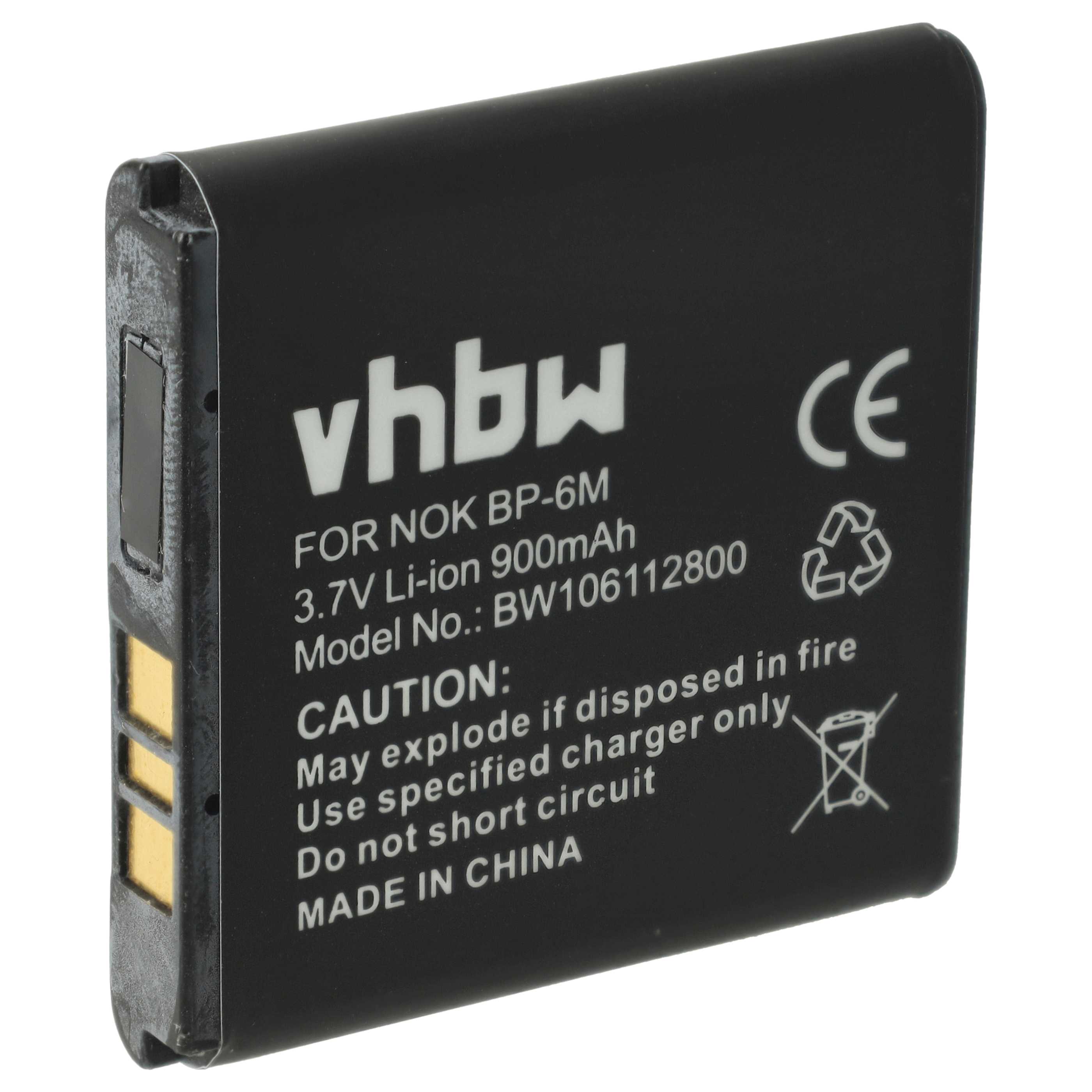 Batería reemplaza Nokia BP-6M para - 900 mAh 3,7 V Li-Ion