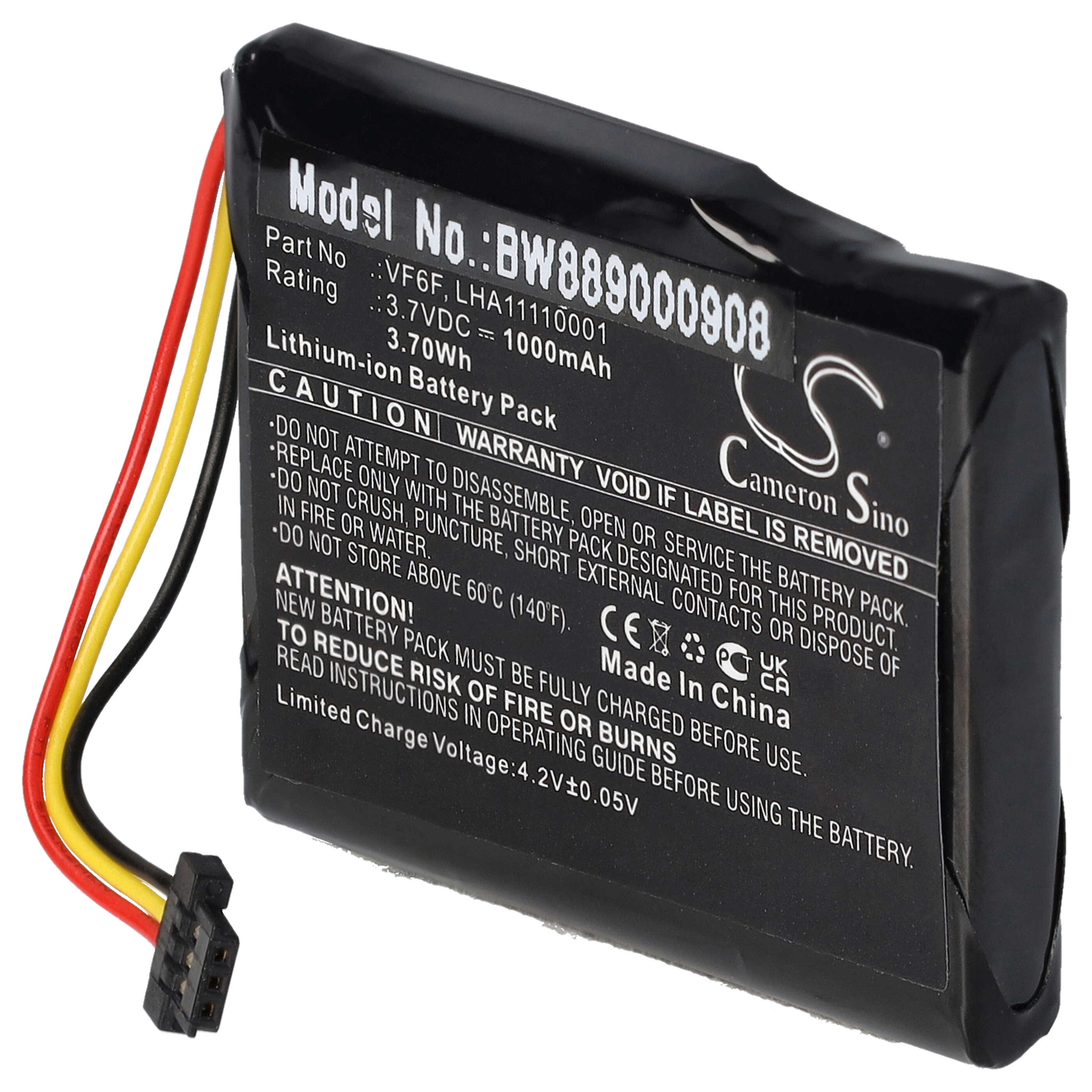Akumulator do nawigacji GPS zamiennik TomTom LHA11110001, VF6F - 1000 mAh 3,7 V Li-Ion
