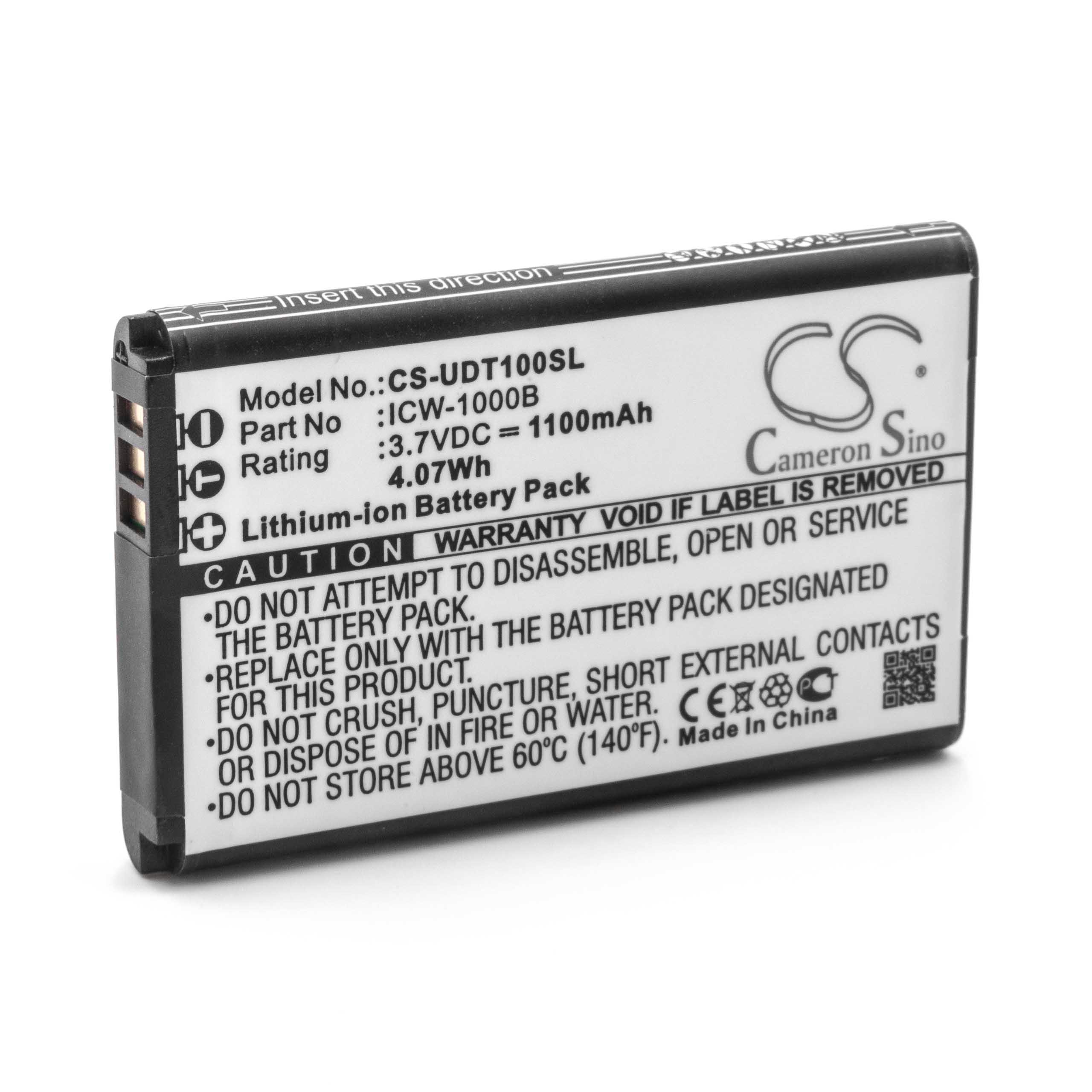 Batterie remplace UniData / Incom ICW-1000B, KAL523450AR pour téléphone - 1100mAh 3,7V Li-ion