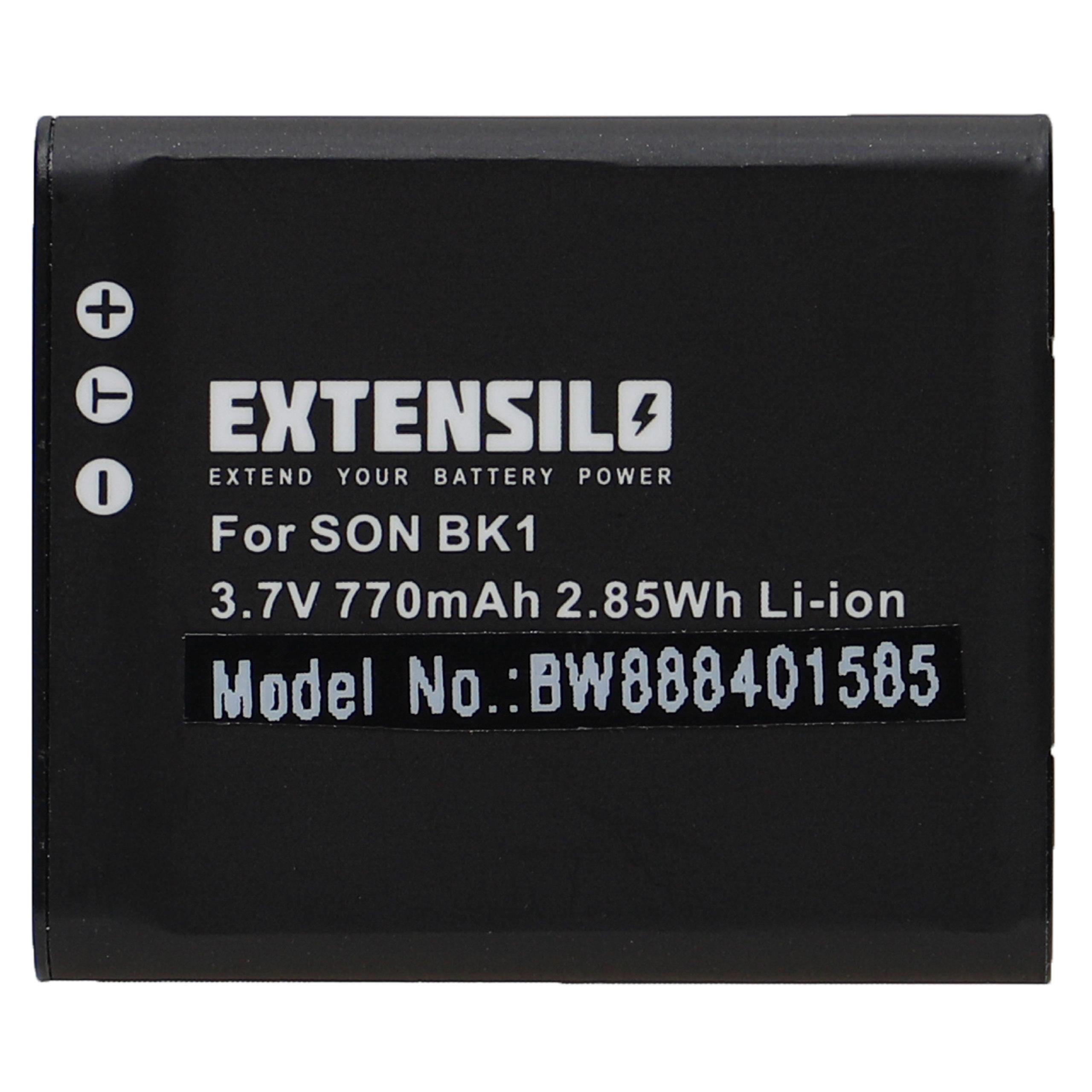 Batterie remplace Sony NP-FK1, NP-BK1 pour caméscope - 770mAh 3,7V Li-ion