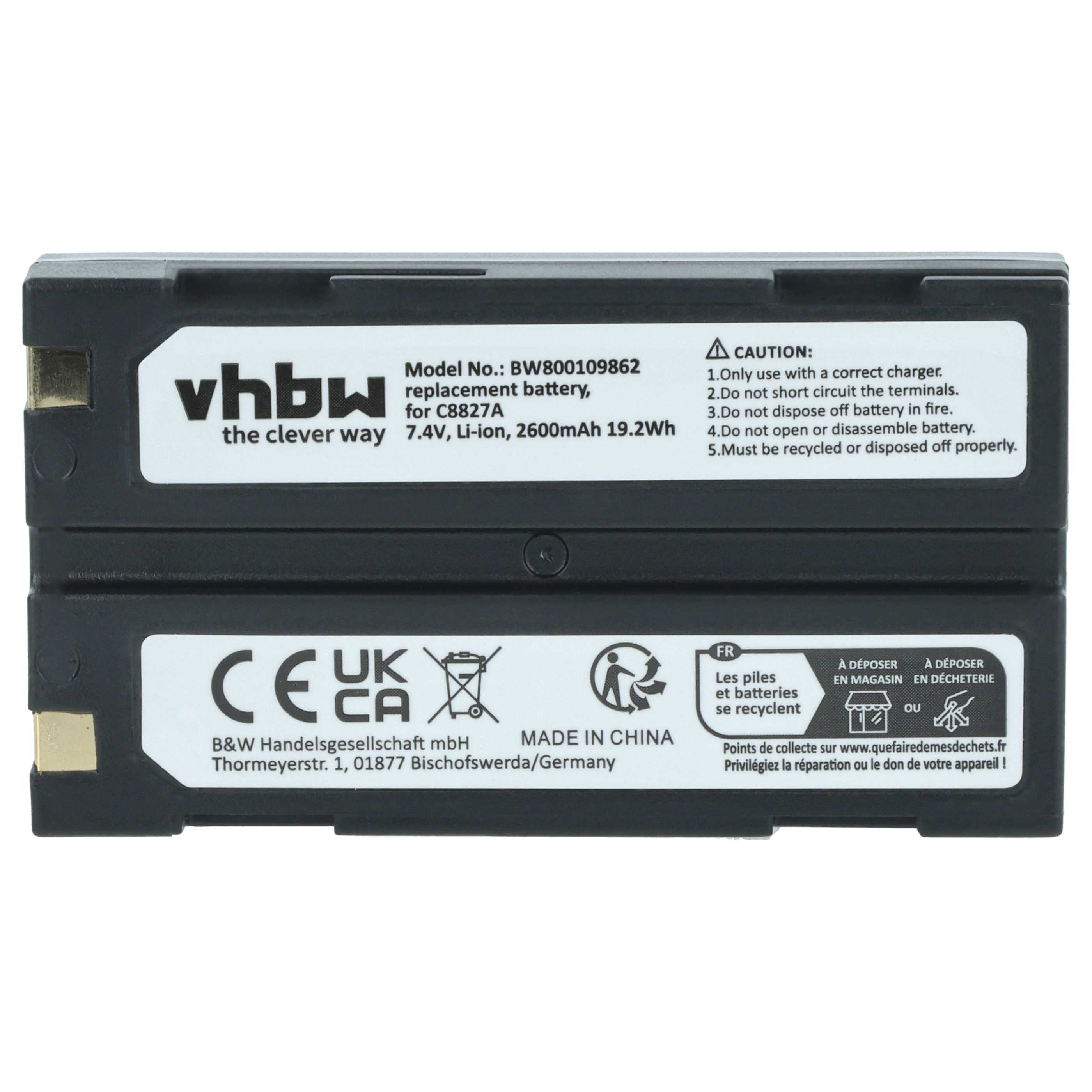 5x Battery replaces CHC 1906110059 - 2600mAh, 7.4V, Li-Ion