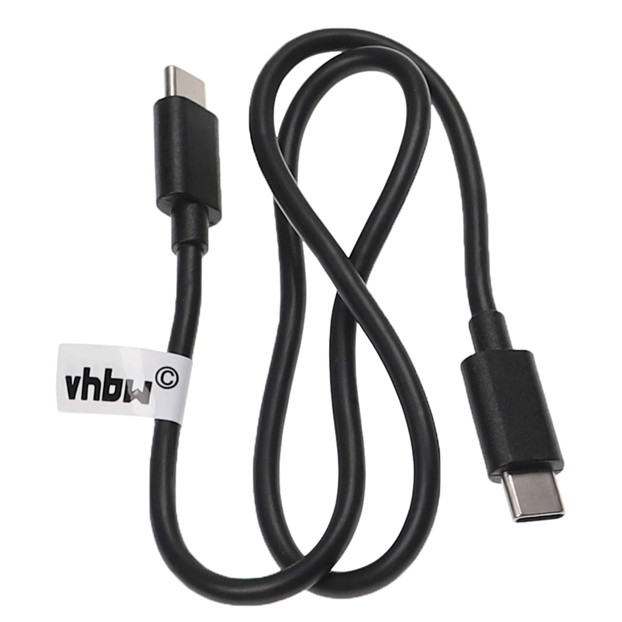 Cable de carga USB rápido para diversos portátiles, tablets, smartphones - 50 cm, negro