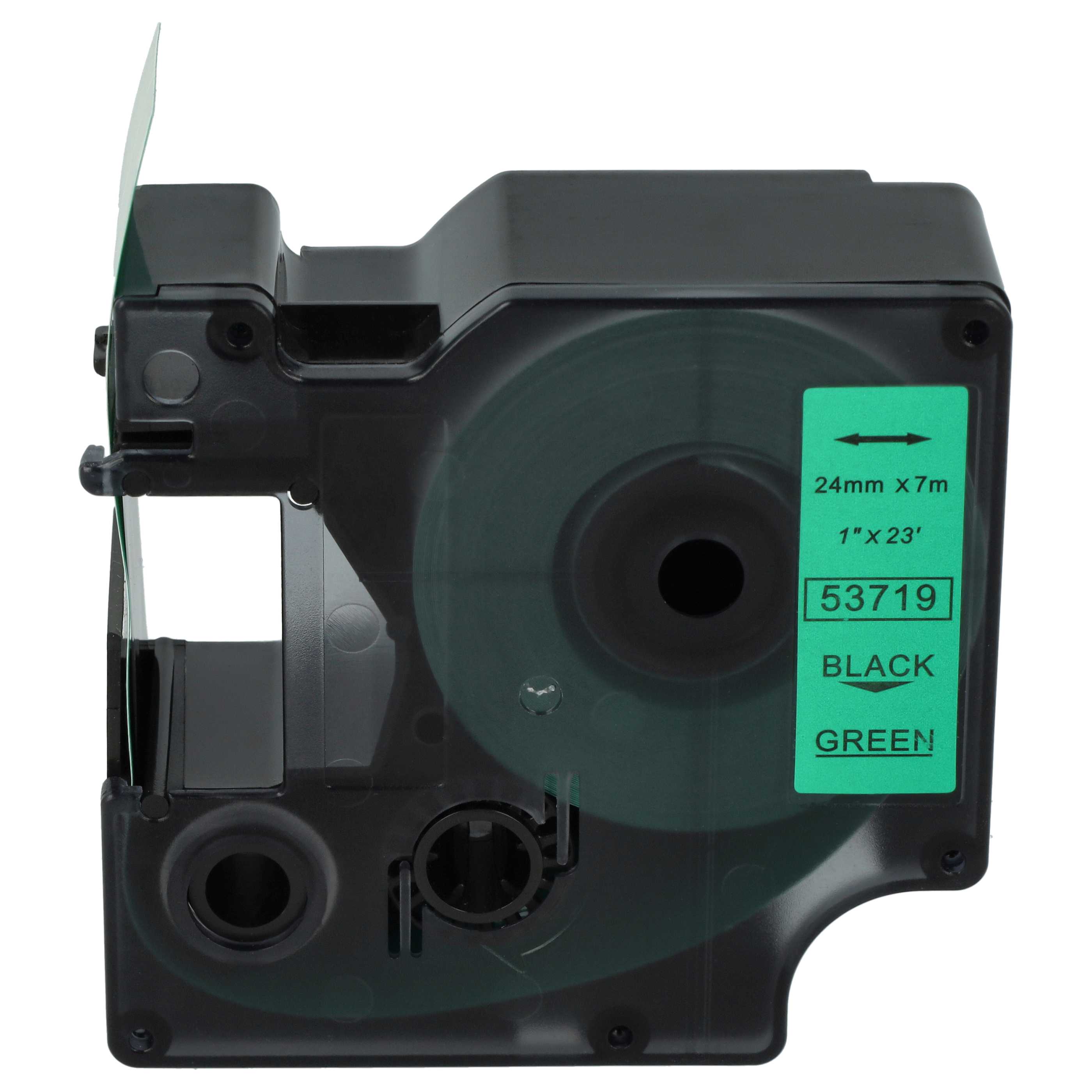 Label Tape replaces Dymo D1, 53719 - 24 mm Black to Green