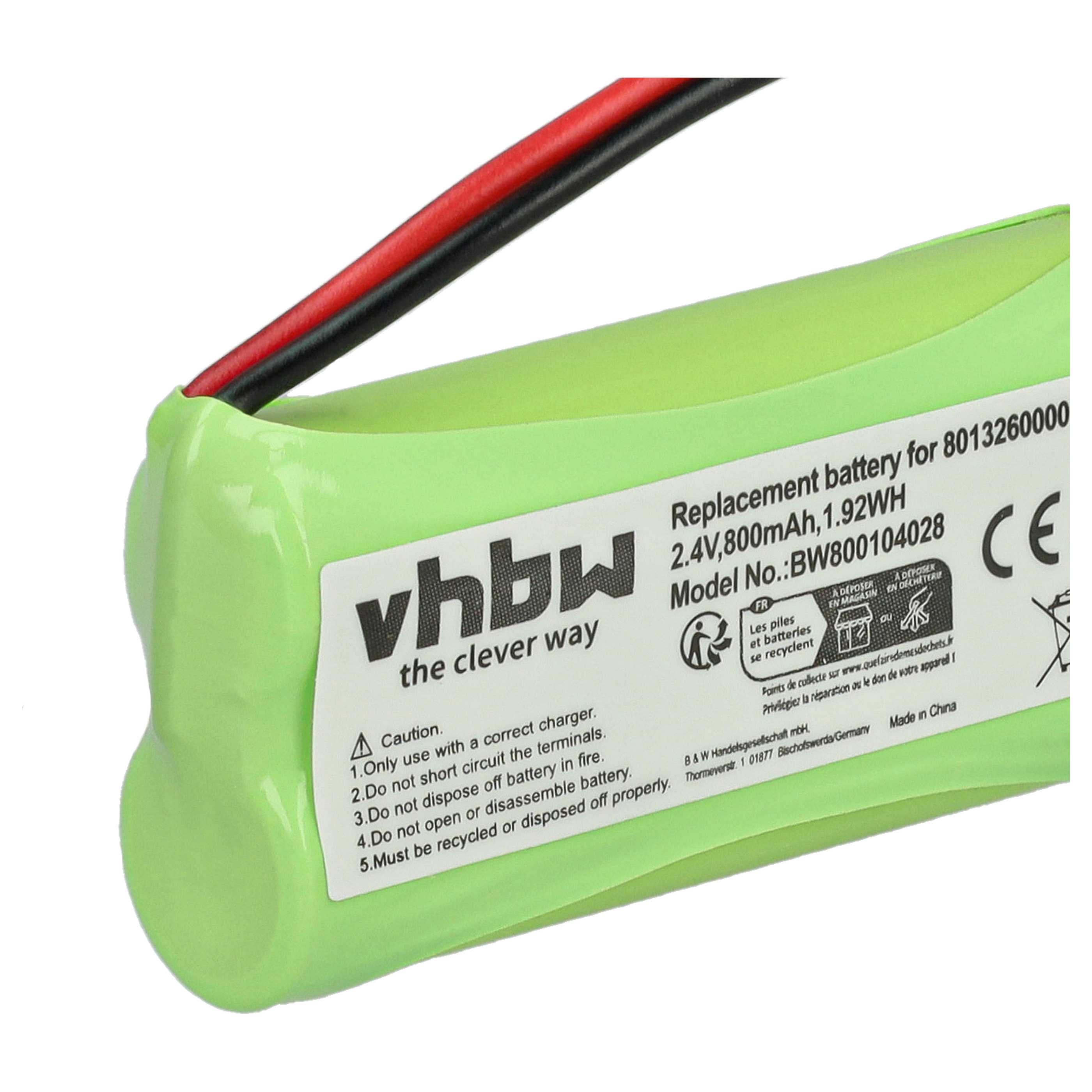 3x Batteries remplace 2SNAAA55HSJ1, 2SNAAA60HSJ1, 2SN-AAA55H-S-J1 pour téléphone Philips - 800mAh 2,4V NiMH