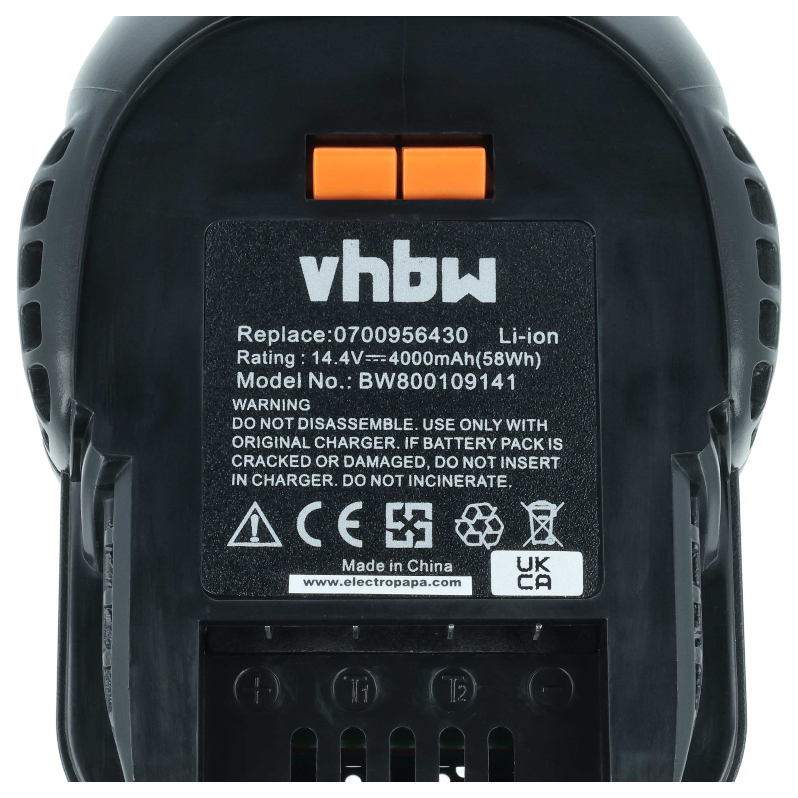 Batterie remplace 0700956430, 4932 352111, 4002395367641, 4932352657 outil électrique Fromm - 4Ah 14,4V Li-ion