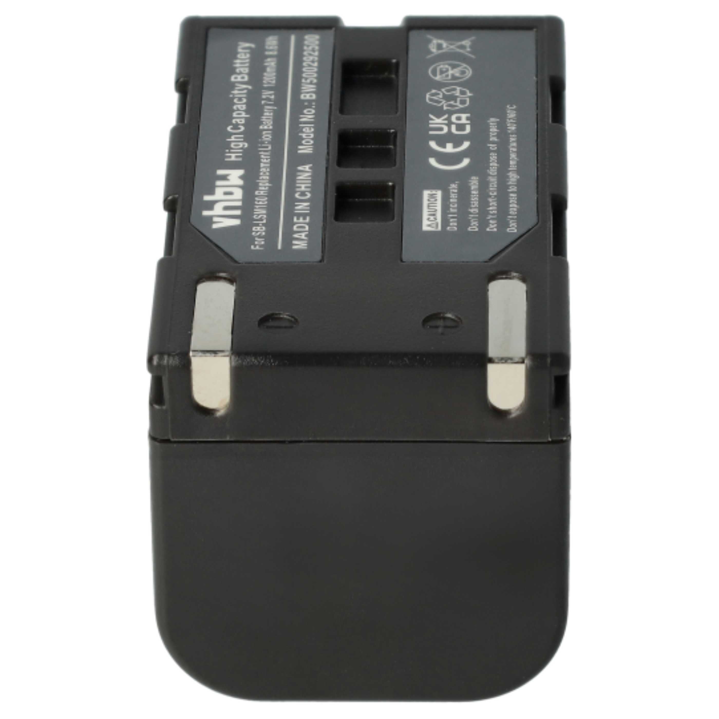 Videocamera 3x Battery Replacement for Samsung SB-LSM160, SB-LSM320, SB-LSM80 - 1200 mAh 7.2 V Li-Ion