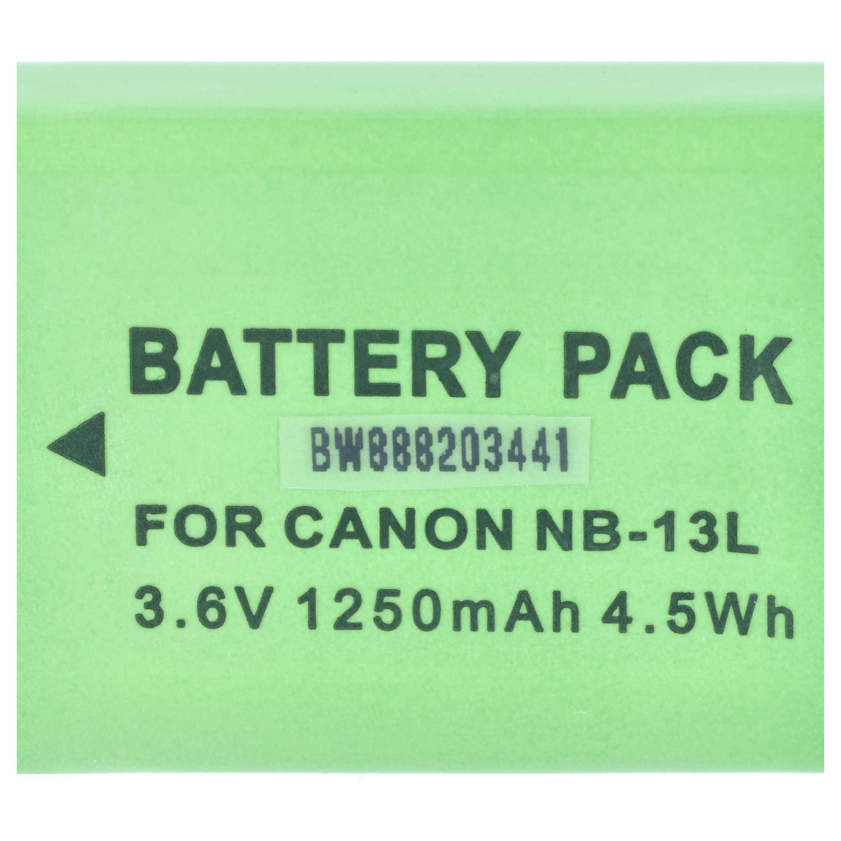 Battery replaces Canon NB-13L - 1250mAh, 3.7V, Li-Ion