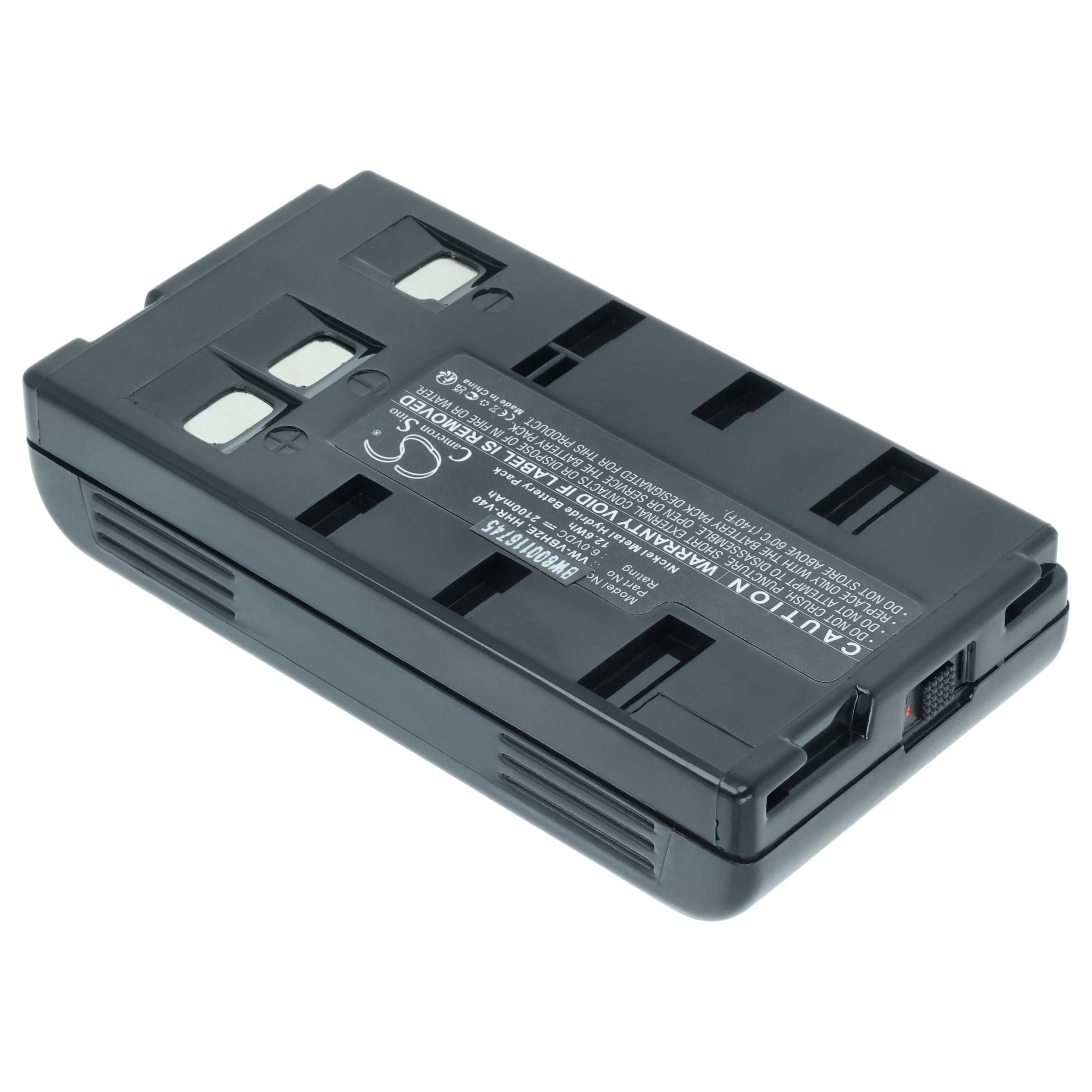 Videocamera 2x Battery replaces JVC BN-V22U, BN-V20, BN-V24U, BN-V22, BN-V20US, BN-V20U - 2000 mAh 6 V NiMH