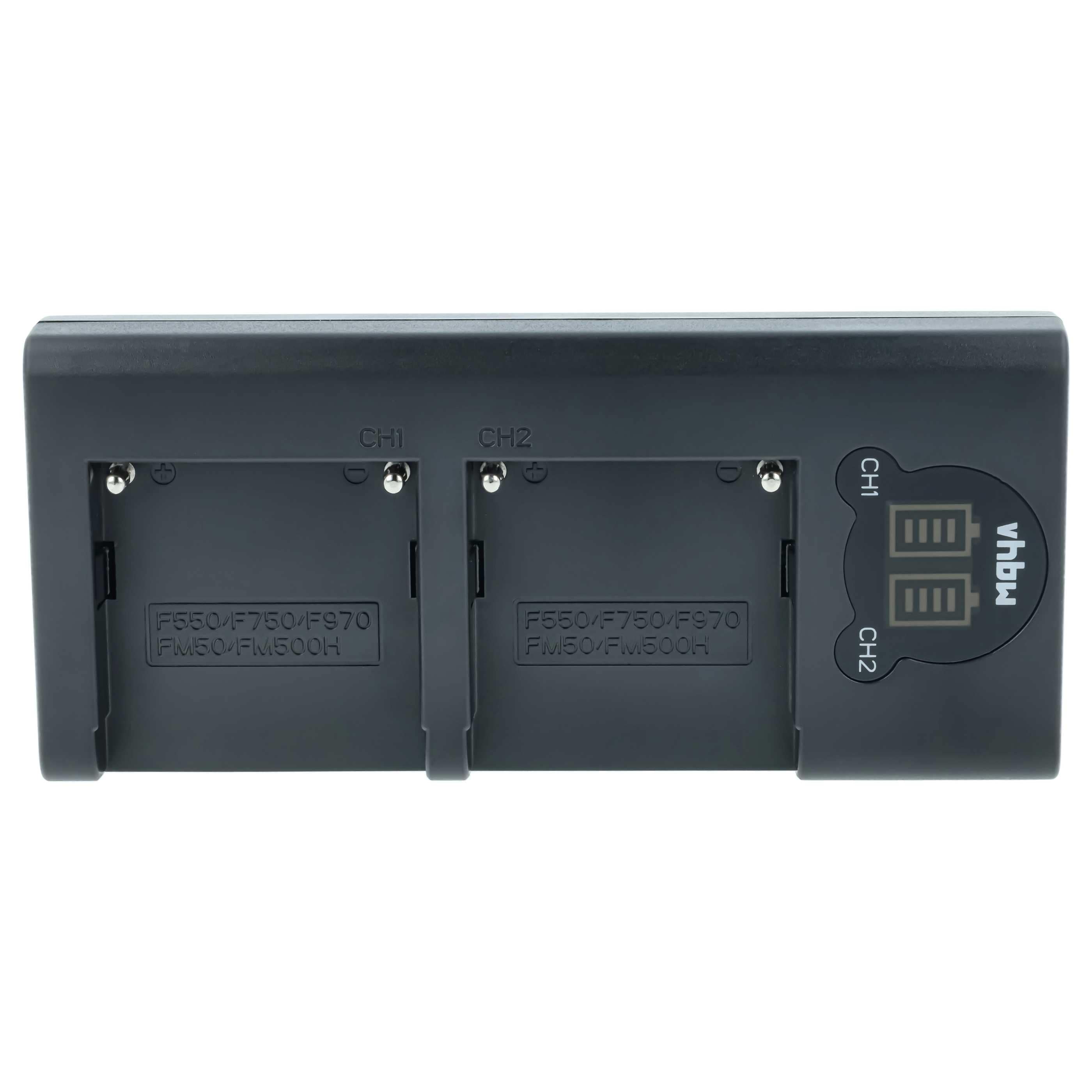 Battery Charger replaces Sony BC-VM10 for Digital Camera etc. - 1x 0.7 / 2x 0.5 A