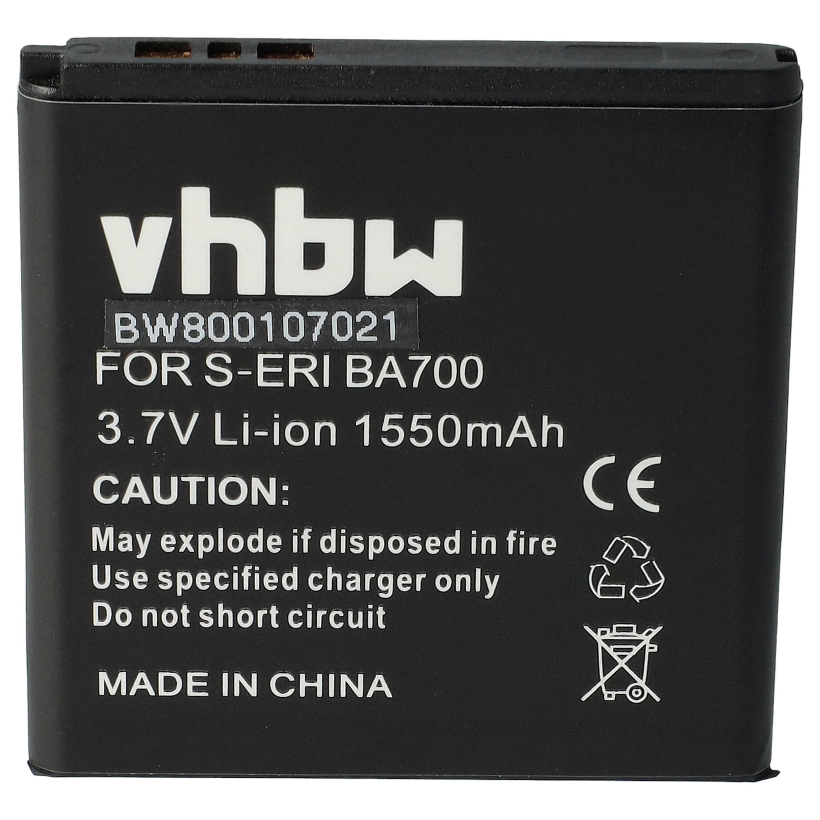 Akumulator do telefonu smartfona zamiennik Sony-Ericsson BA700 - 1550 mAh 3,7 V Li-Ion