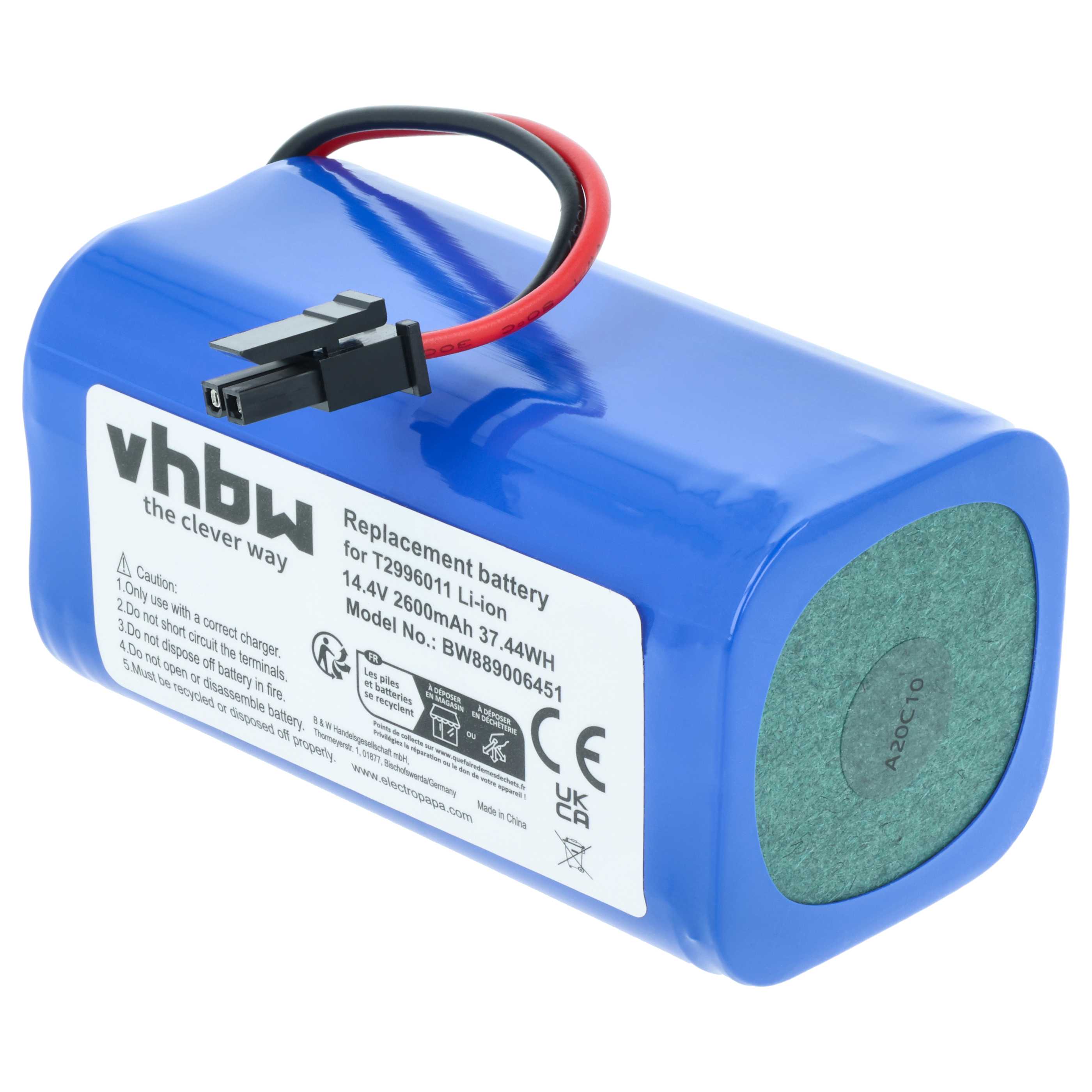 Battery replaces Eufy T2996011, U092-INR-MH1-4S1P for Eufy etc. 2600mAh, 14.4V, Li-Ion
