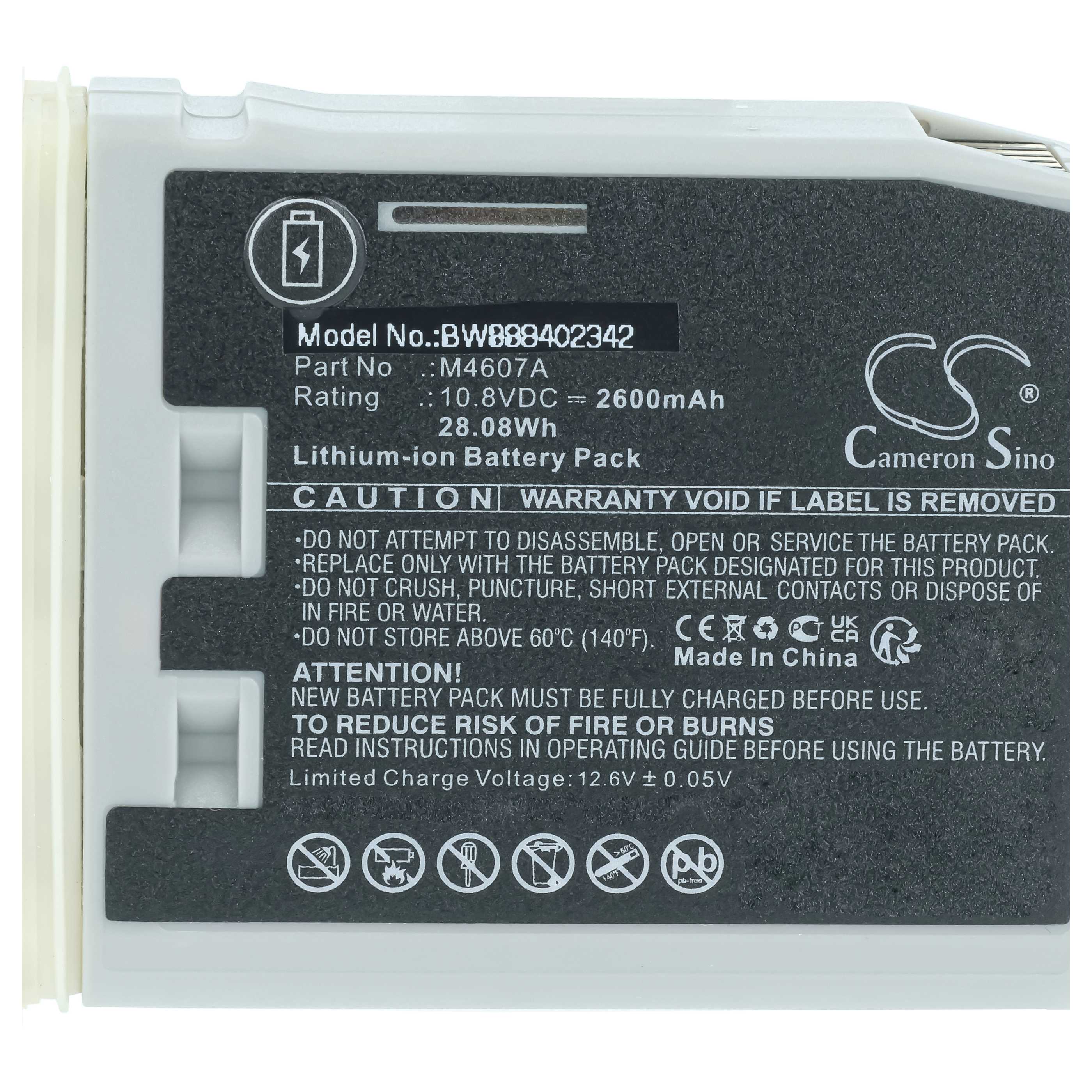 Batería reemplaza Philips para tecnología médica (2600 mAh, 10,8 V, Li-Ion)