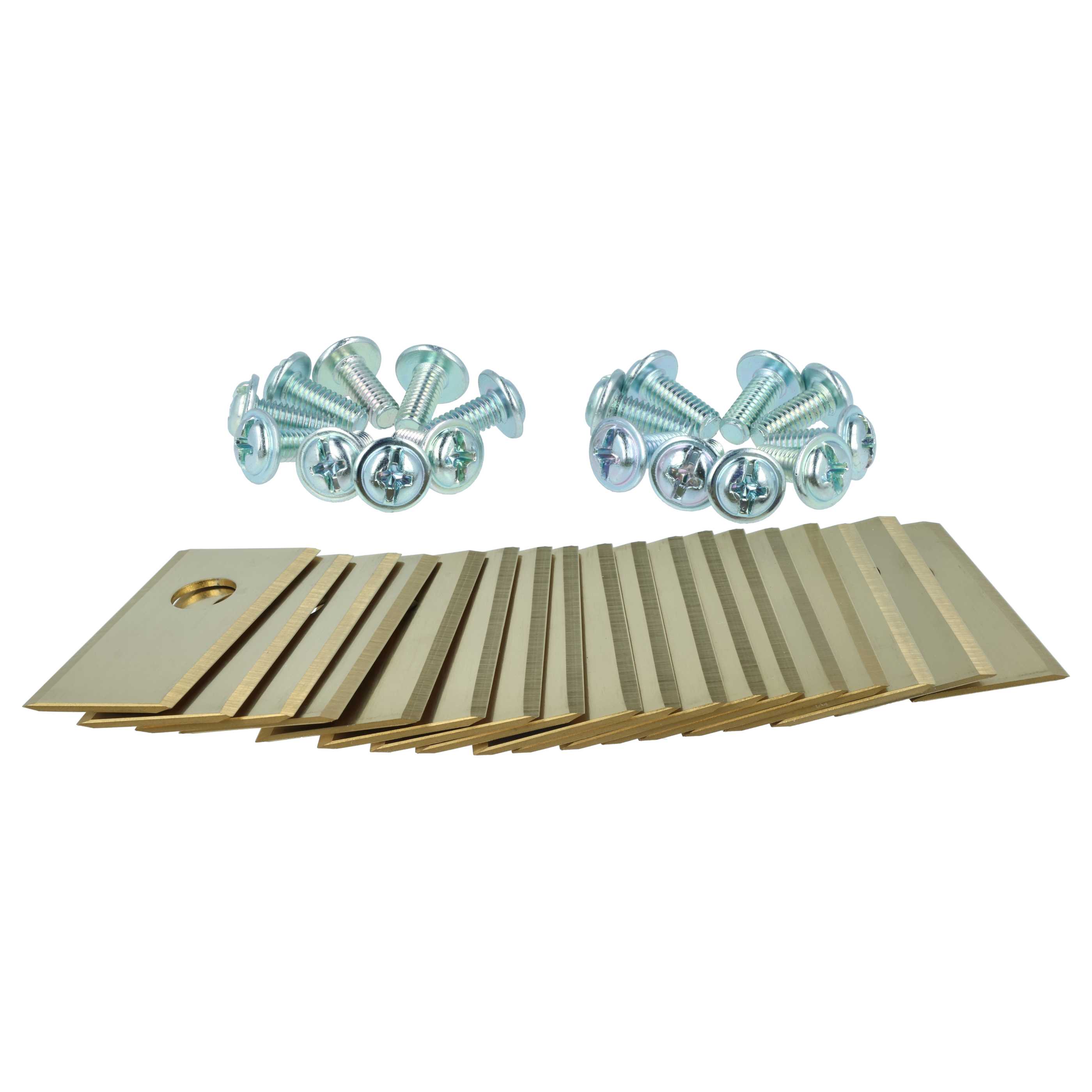 18x Lames pour tondeuse Philips, Scheppach, Worx, Landxcape – Couteaux apatite de titane, Silber Gold
