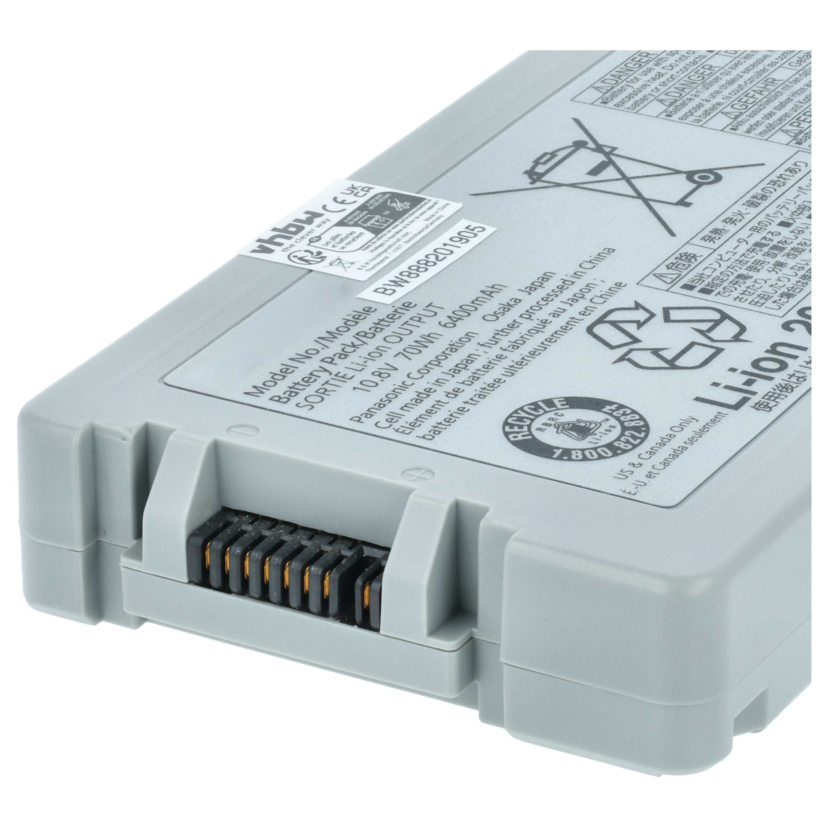 Akumulator do laptopa zamiennik Panasonic CF-VZSU80U, CF-VZSU83U, CF-VZSU82U - 6400 mAh 10,8 V Li-Ion, czarny