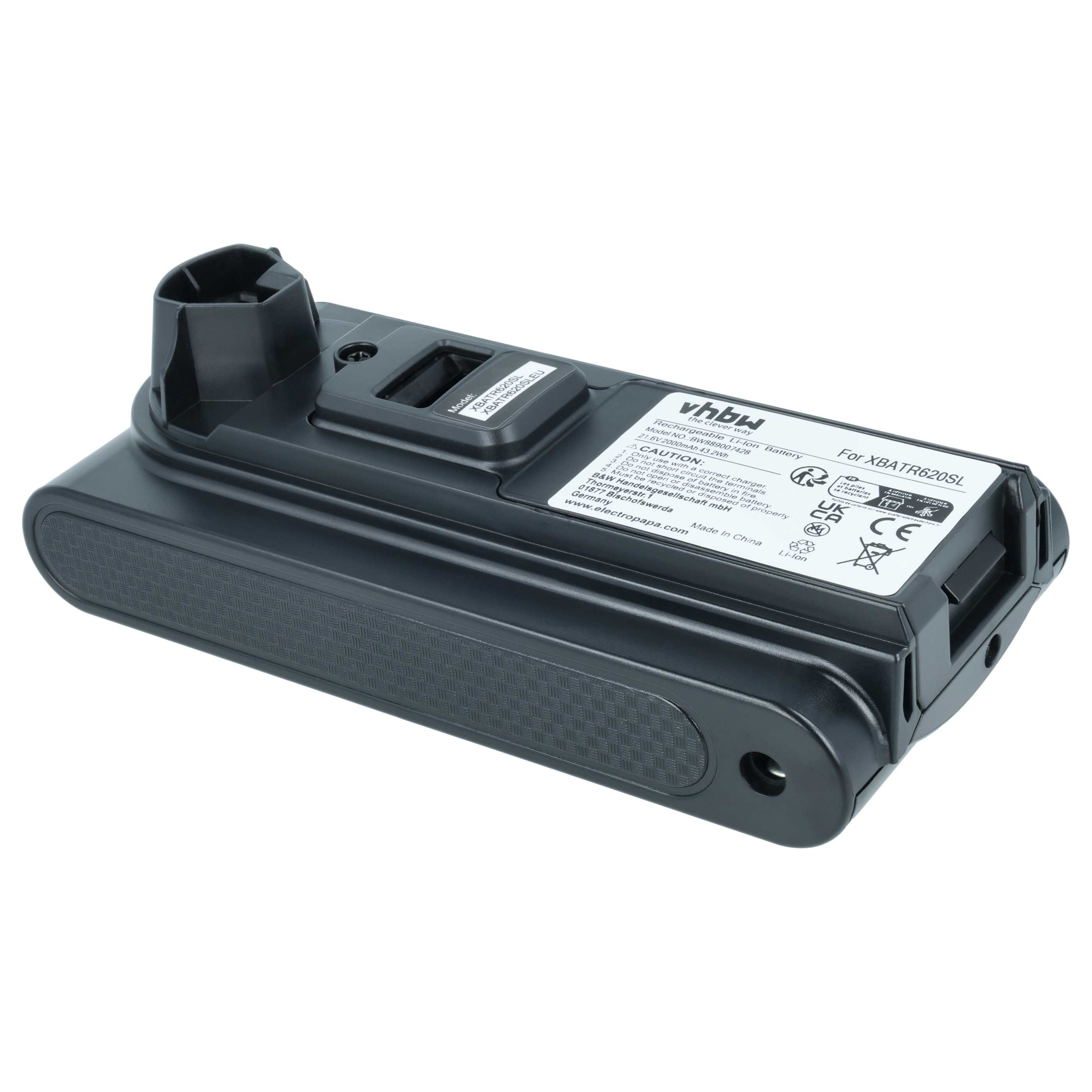 Battery replaces Shark XBATR620SL for Shark 2000mAh, 21.6V, Li-Ion
