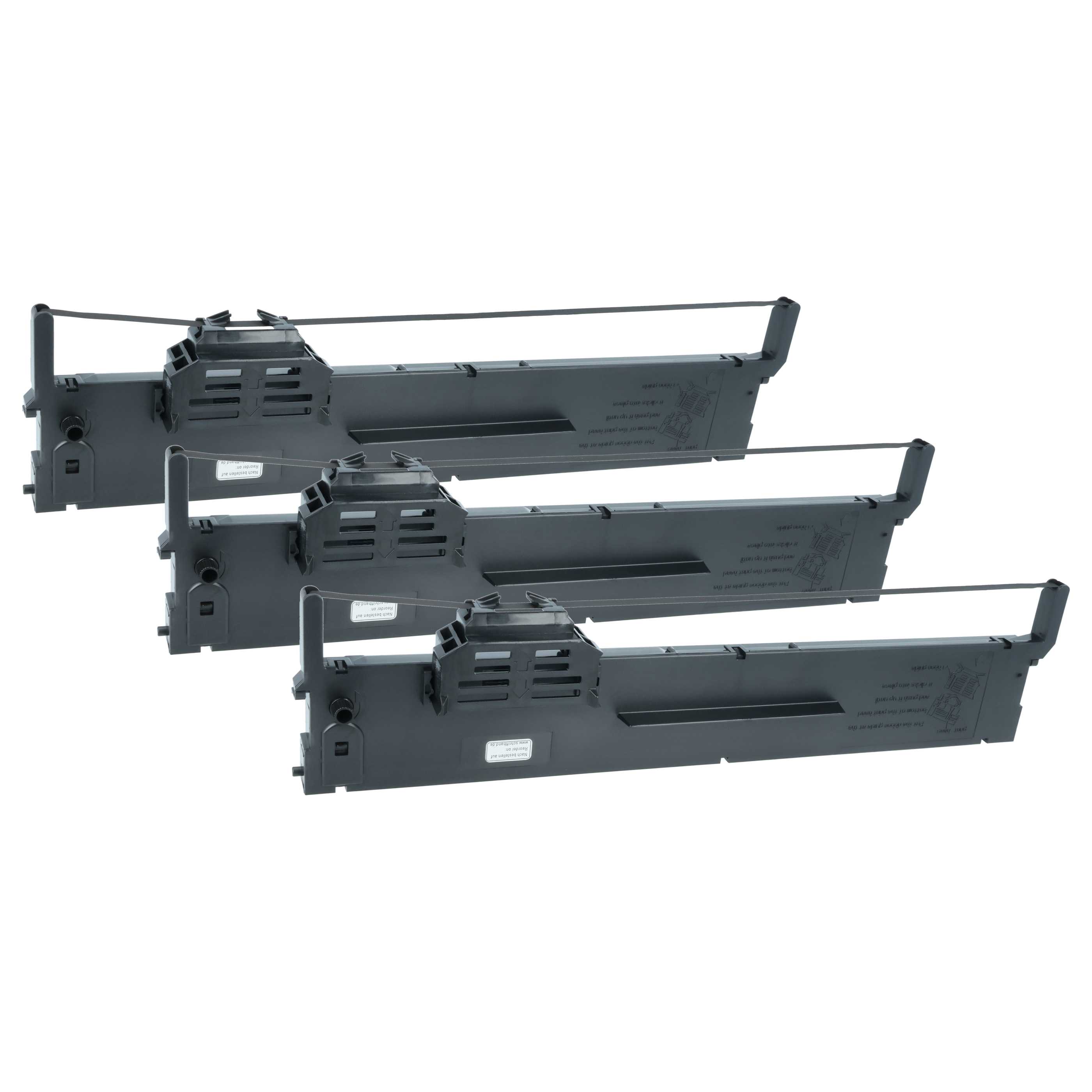 3x Ink Ribbon replaces Epson C13S015339 for Dot Matrix, Receipt Printer - Black