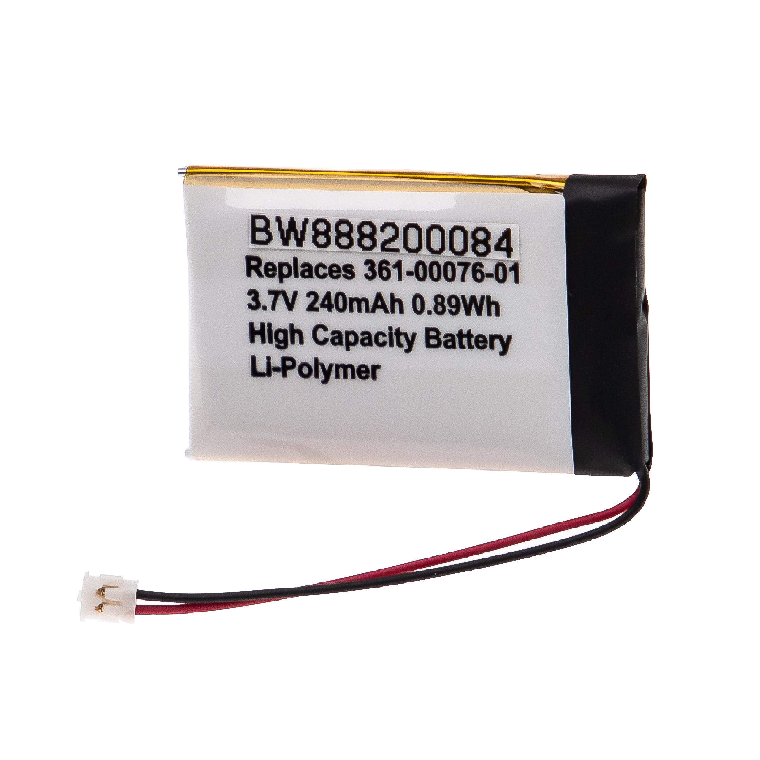 Batterie remplace Garmin 361-00076-01 pour montre connectée - 240mAh 3,7V Li-polymère