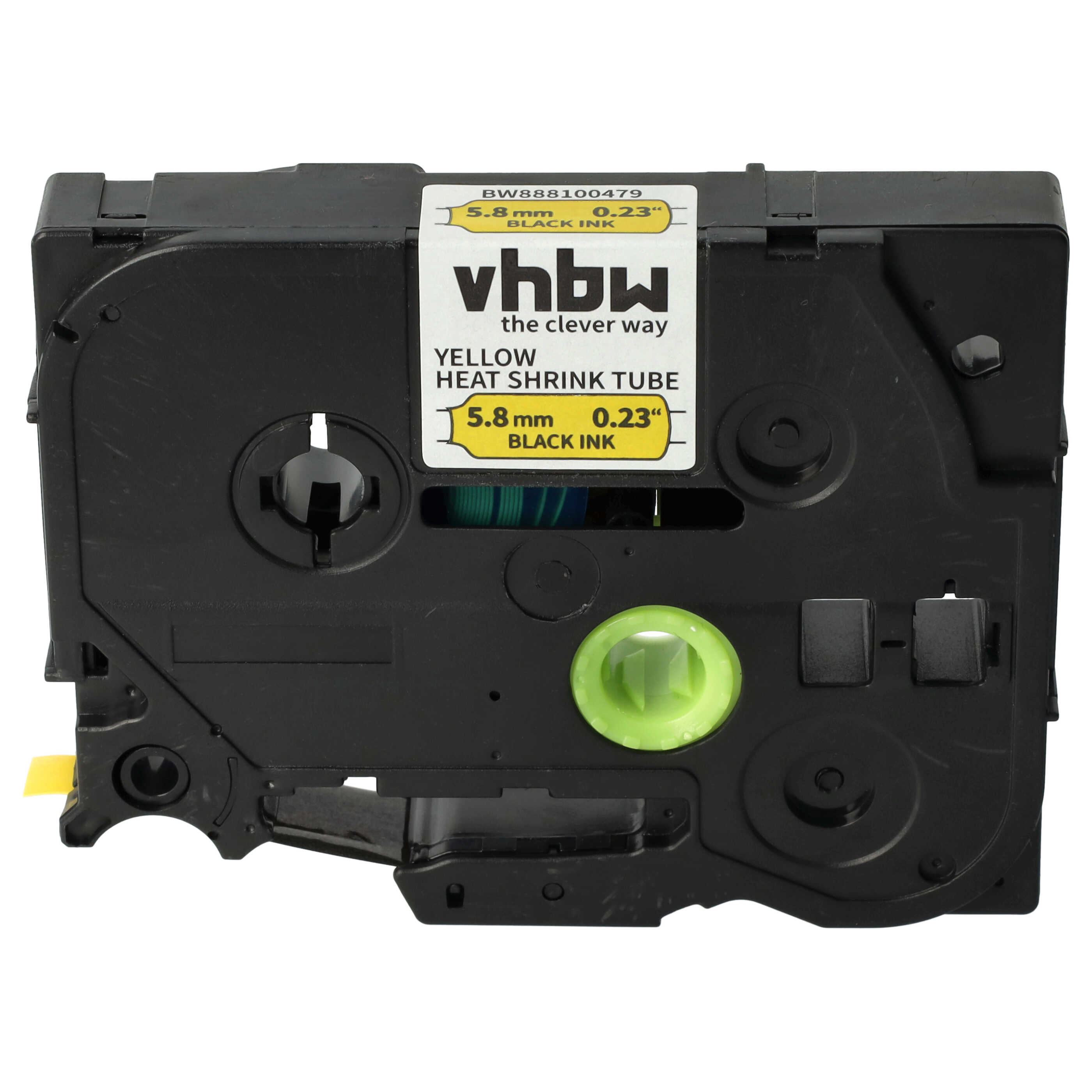Cassetta tubi termorestringenti sostituisce Brother HS611, AHS-611 per etichettatrice Brother nero su giallo