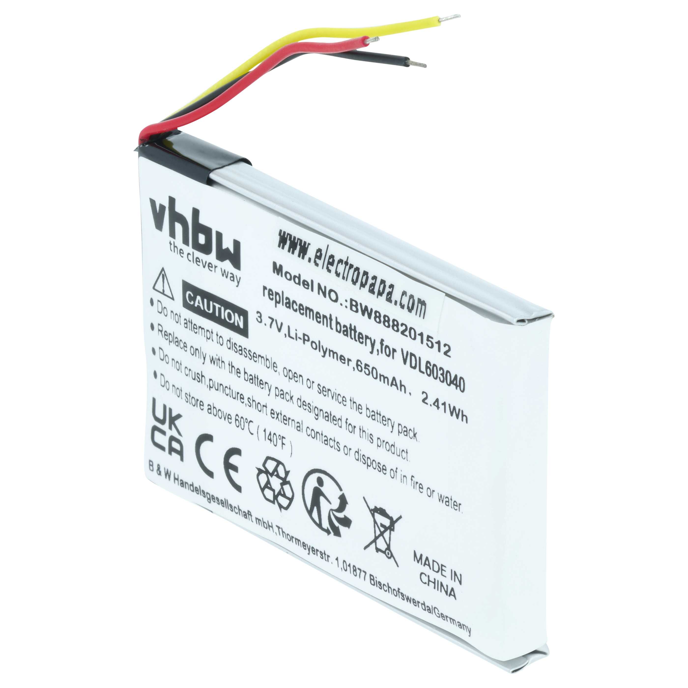 Akumulator do słuchawek bezprzewodowych zamiennik Marshall VDL603040 - 650 mAh 3,7 V LiPo