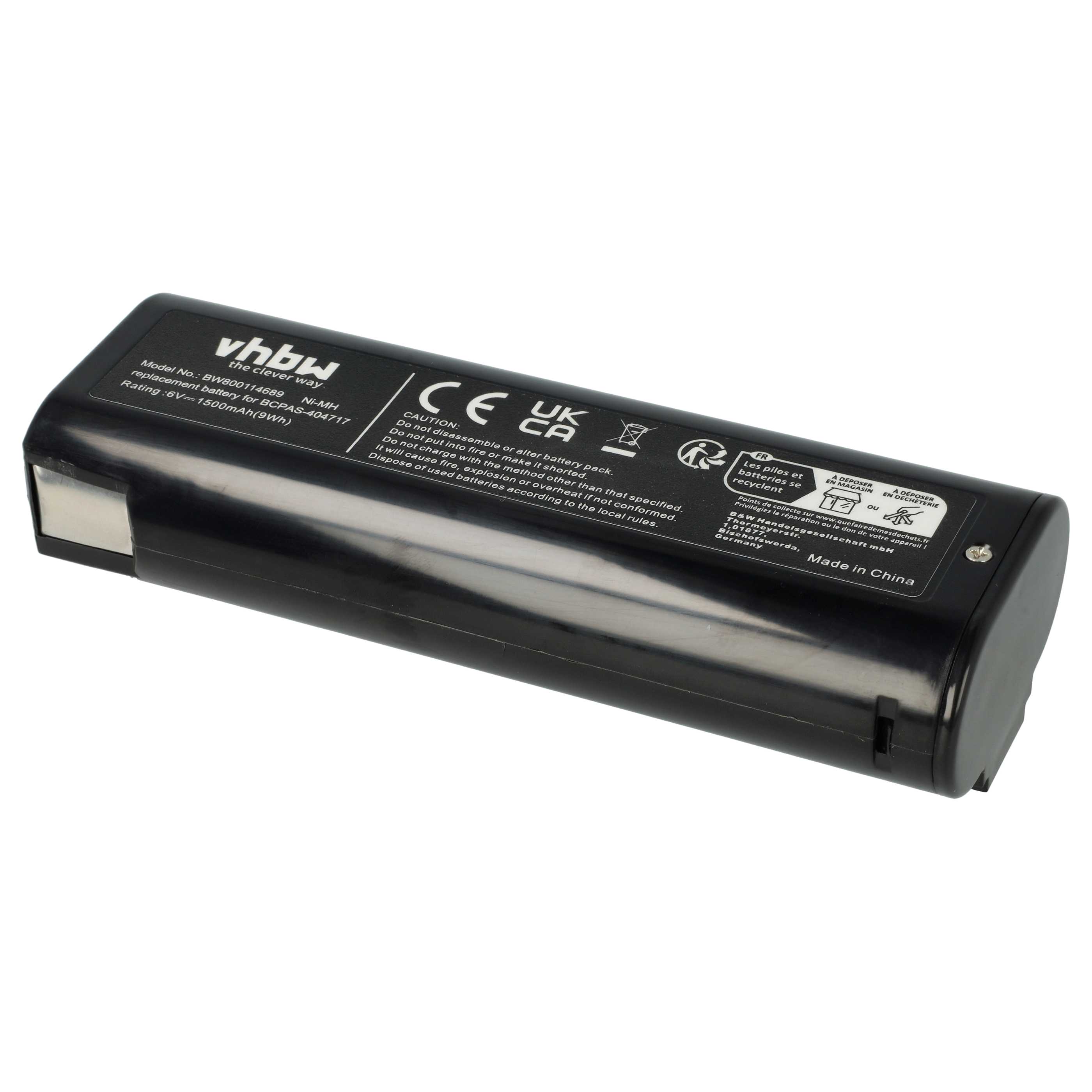 Battery replaces Paslode 900421, 900400, 900420, 404400, 404717 for Electric Power Tool - 1500 mAh, 6 V, NiMH