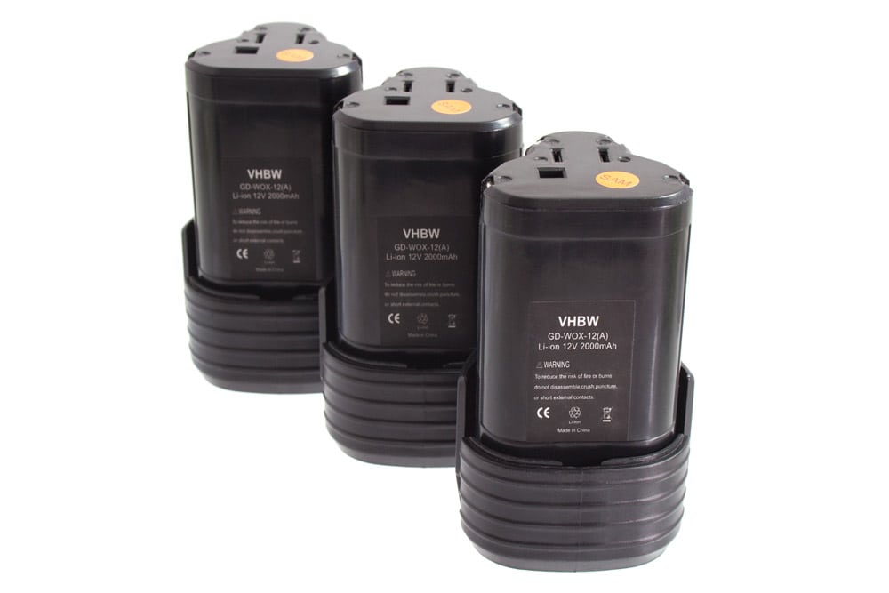 Batteries (3x pièces) remplace Rockwell RW9300 pour outil électrique - 2000 mAh, 12 V, Li-ion