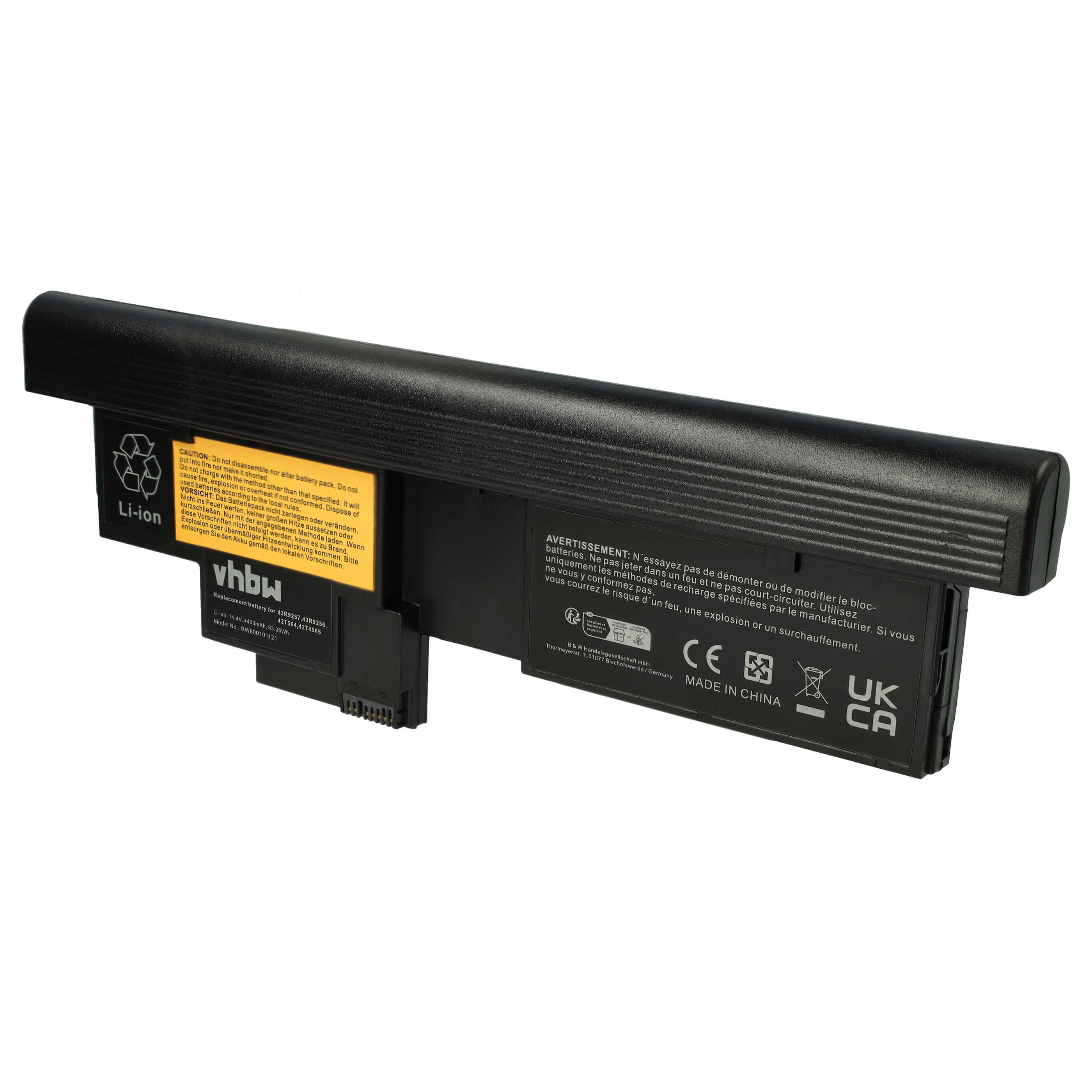 Tablet Battery Replacement for Lenovo 42T4565, 42T4564, 42T4658, 42T4657, 43R9256 - 4400mAh 14.4V Li-Ion