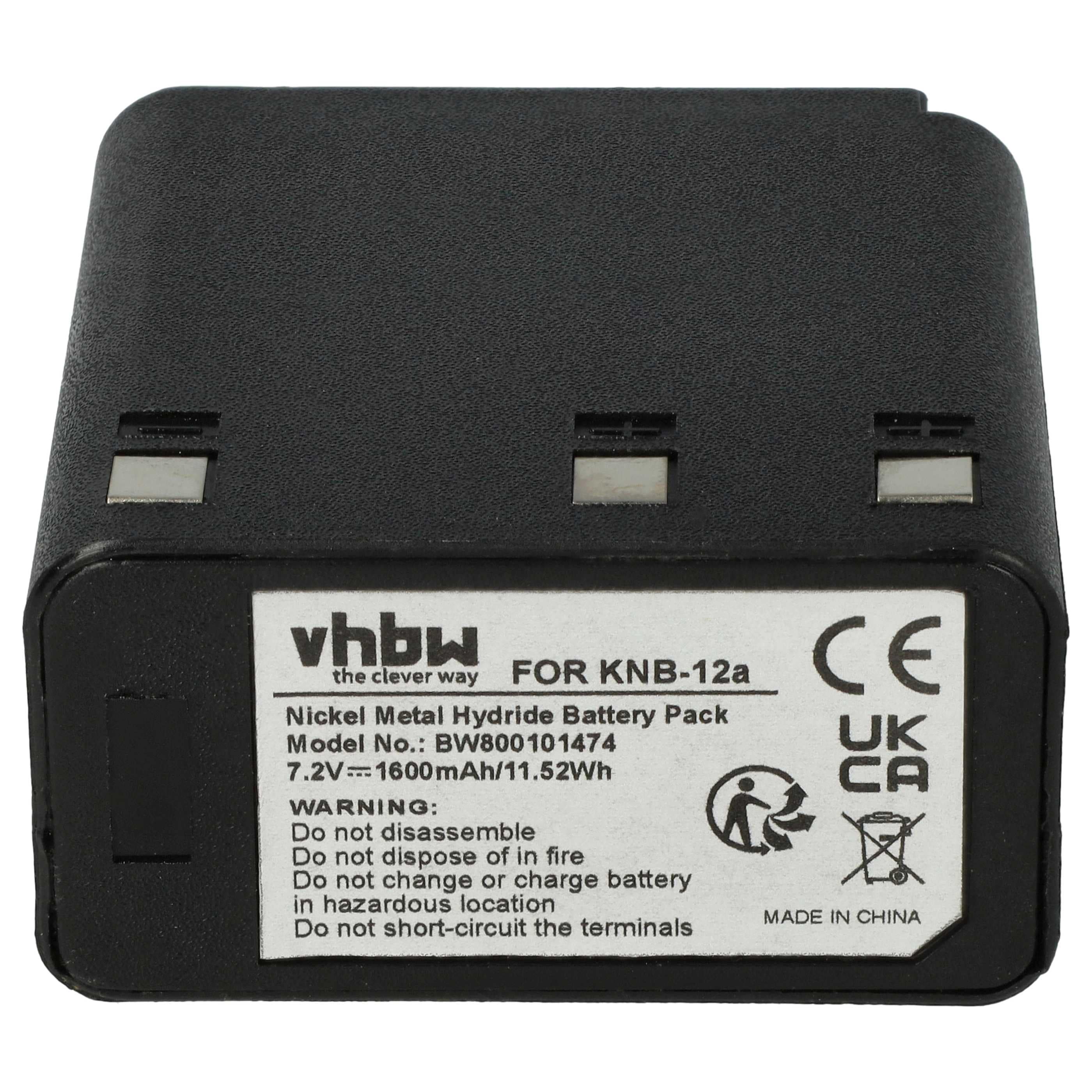 Radio Battery replaces KNB-12a - 1600 mAh 7.2 V NiMH