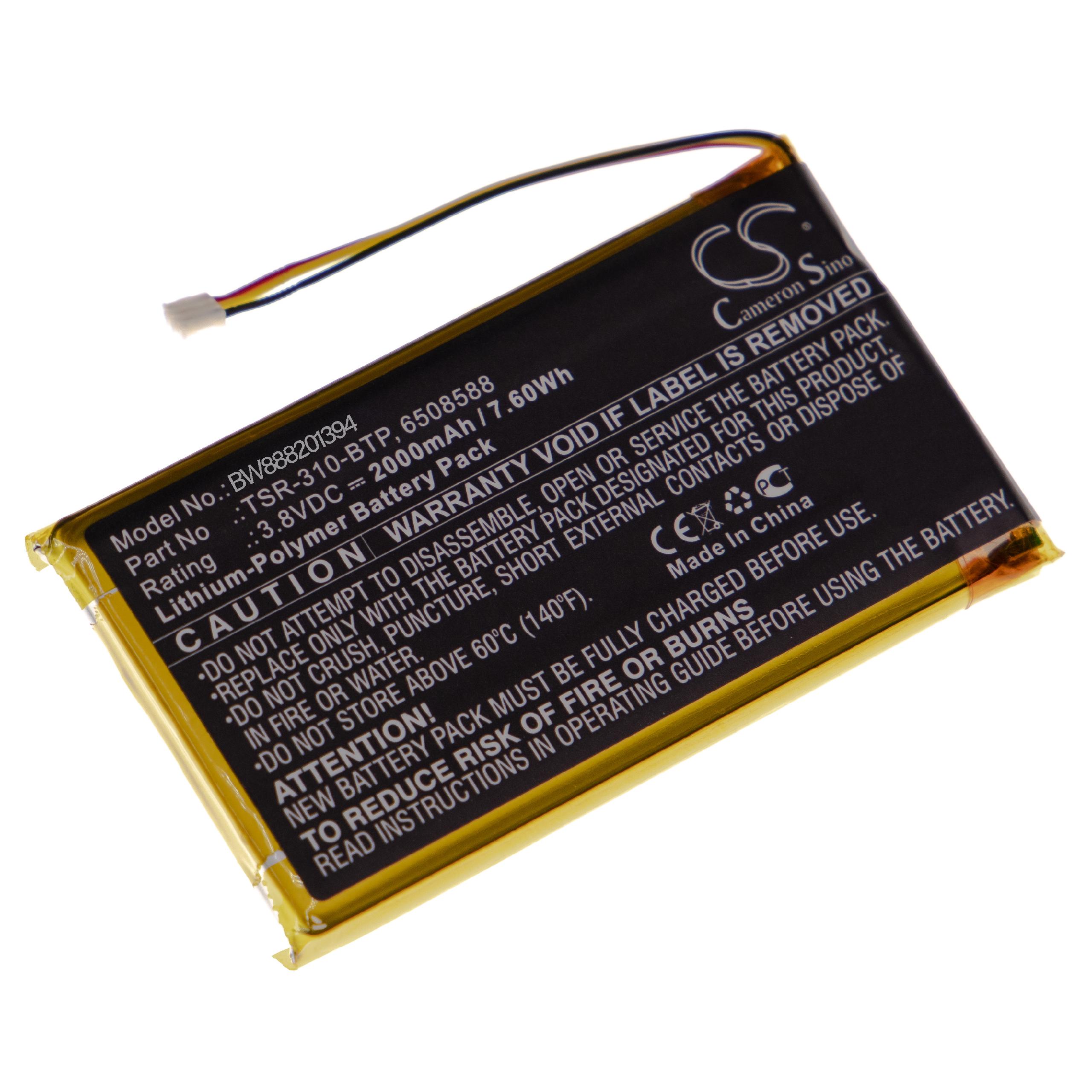 Akumulator do kolektora danych zamiennik Crestron 6508588, TSR-310-BTP - 2000 mAh 3,8 V LiPo