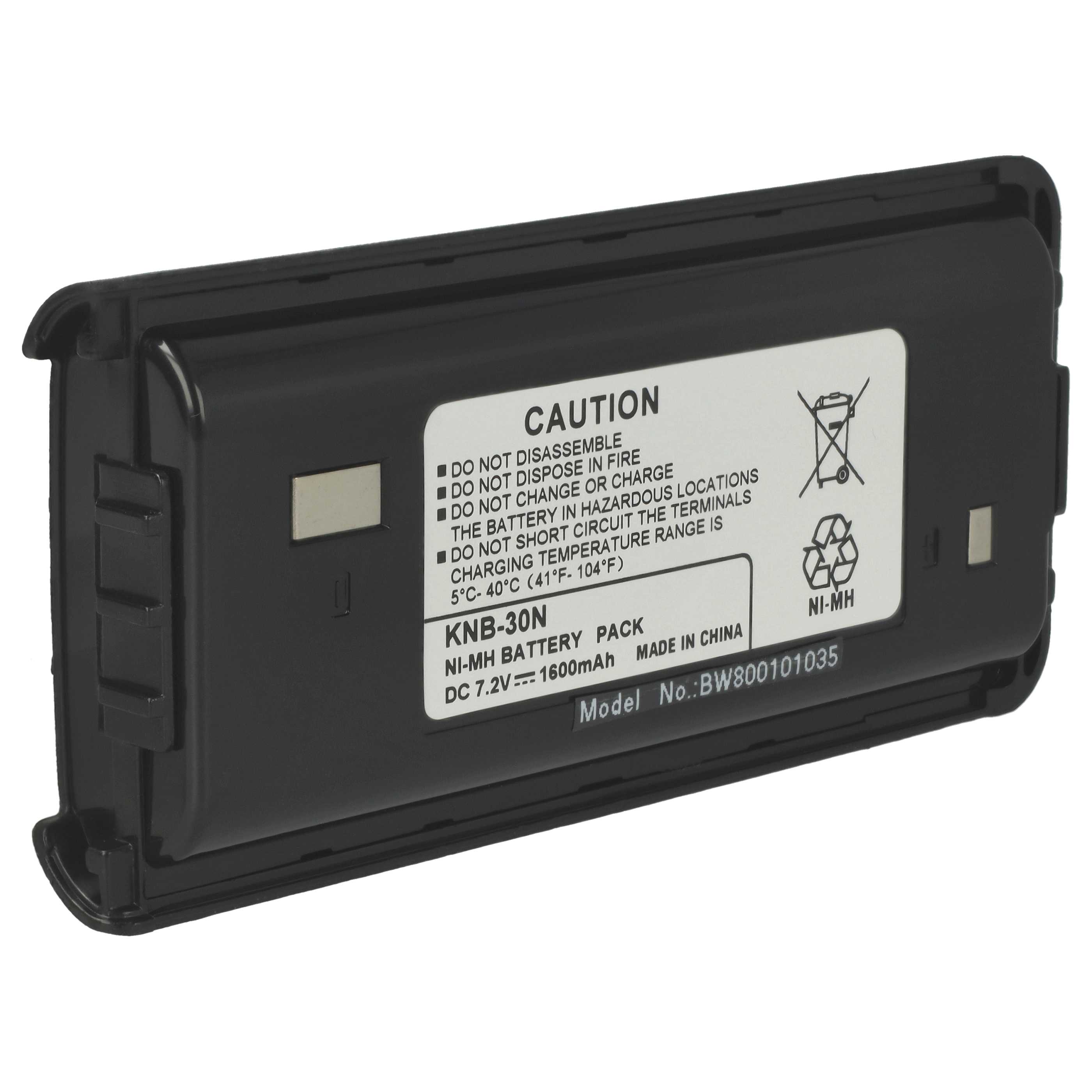 Radio Battery Replacement for Kenwood KNB-29, BPKNB45LI, BPKNB29MHXT-1, BPKNB29MH - 1600 mAh 7.2 V NiMH