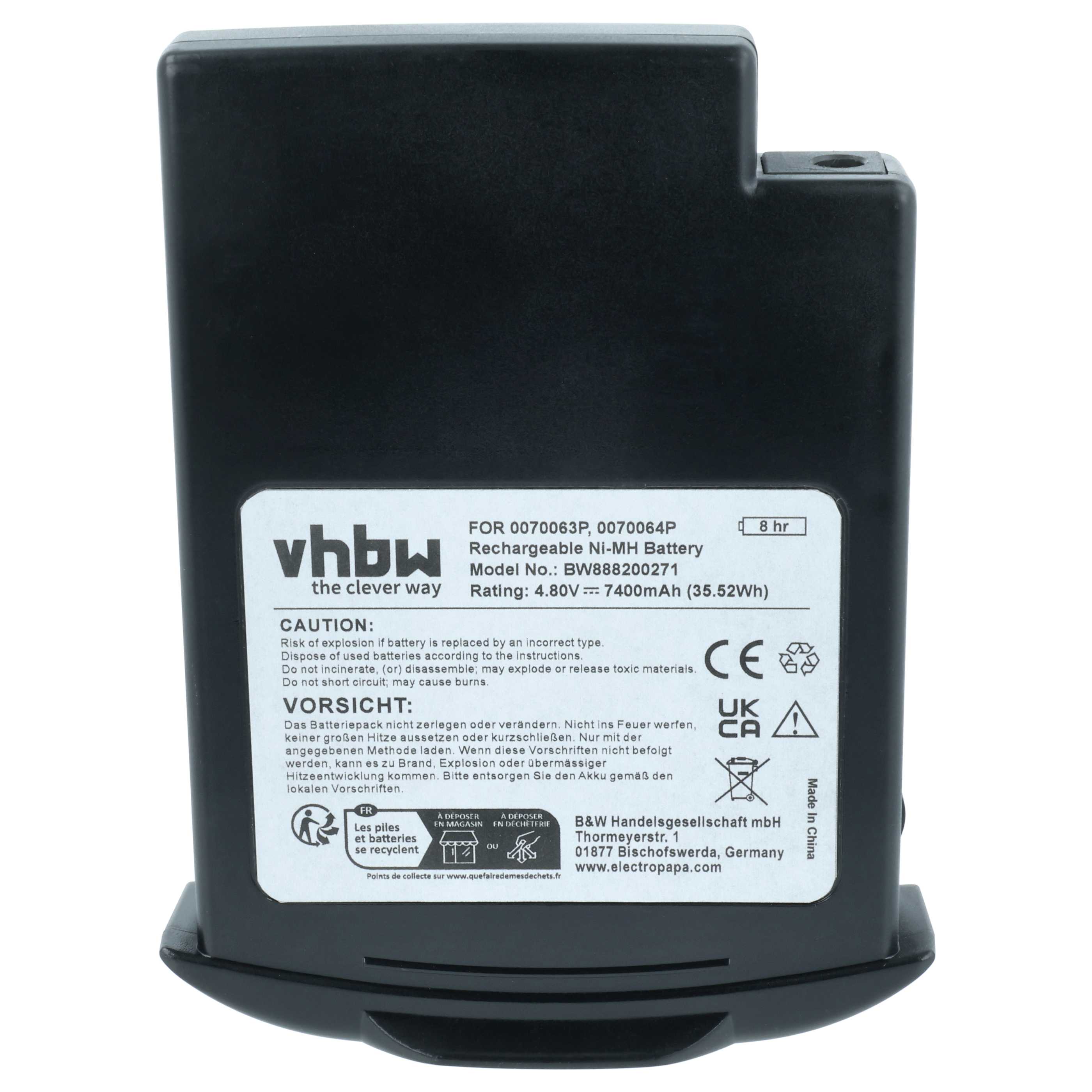Batería reemplaza 3M 0070064P, 0070063P, 0851200P para equipo de respiración (7400 mAh, 4,8 V, NiMH)