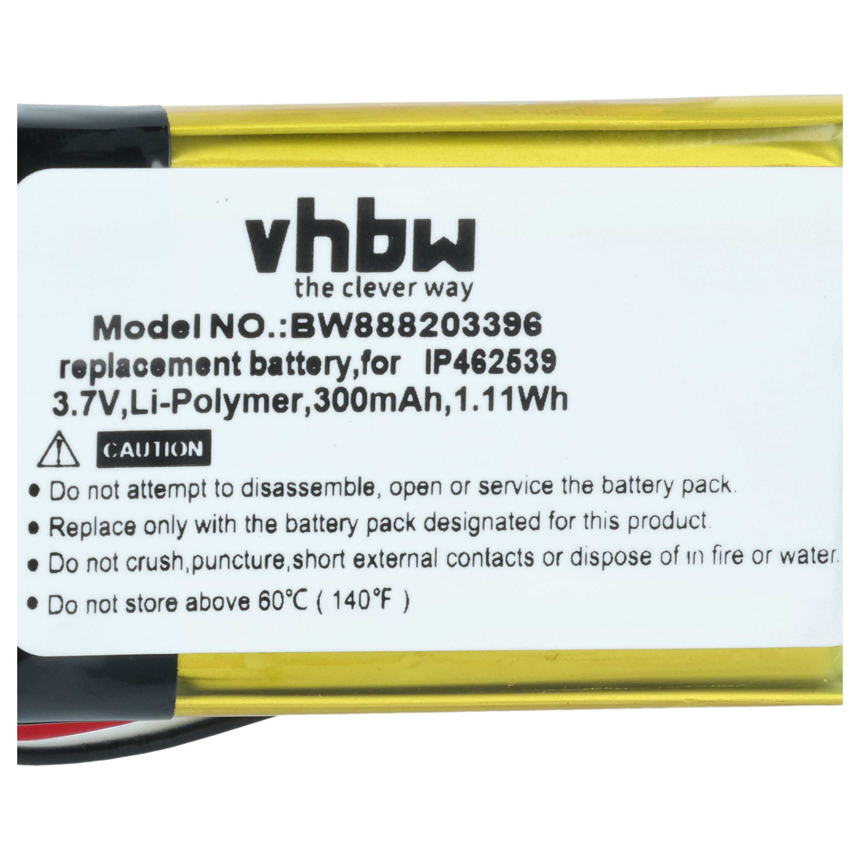 Medical Equipment Battery replaces Phonak IP462539 - 300 mAh 3.7 V Li-polymer