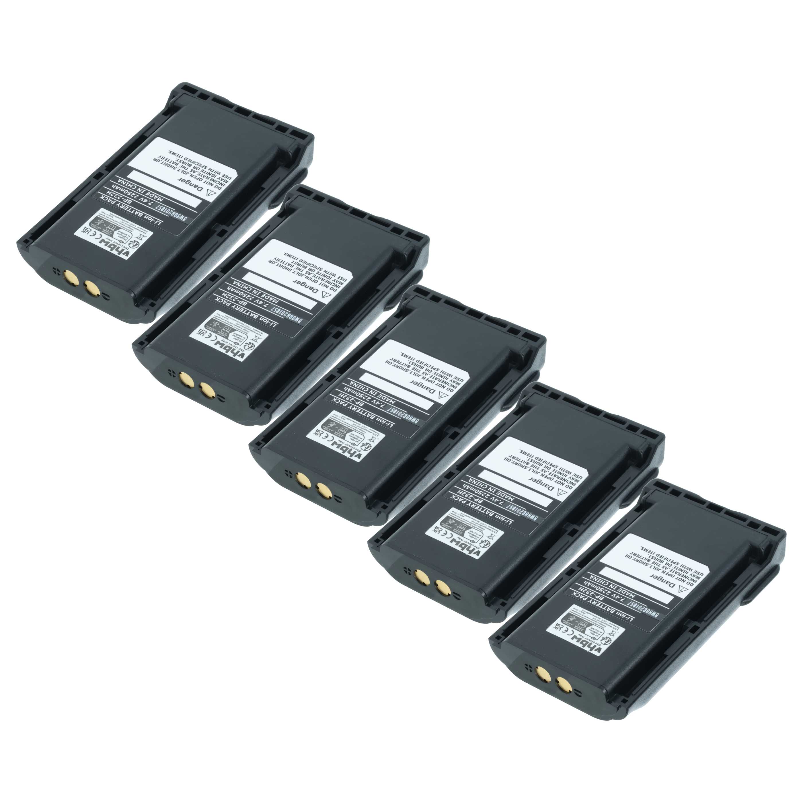 Radio 5x Battery replaces Icom BJ-2000, BP-232, BP-231, BP-231N, BP-230, BP-230N - 2250 mAh 7.2 V Li-Ion