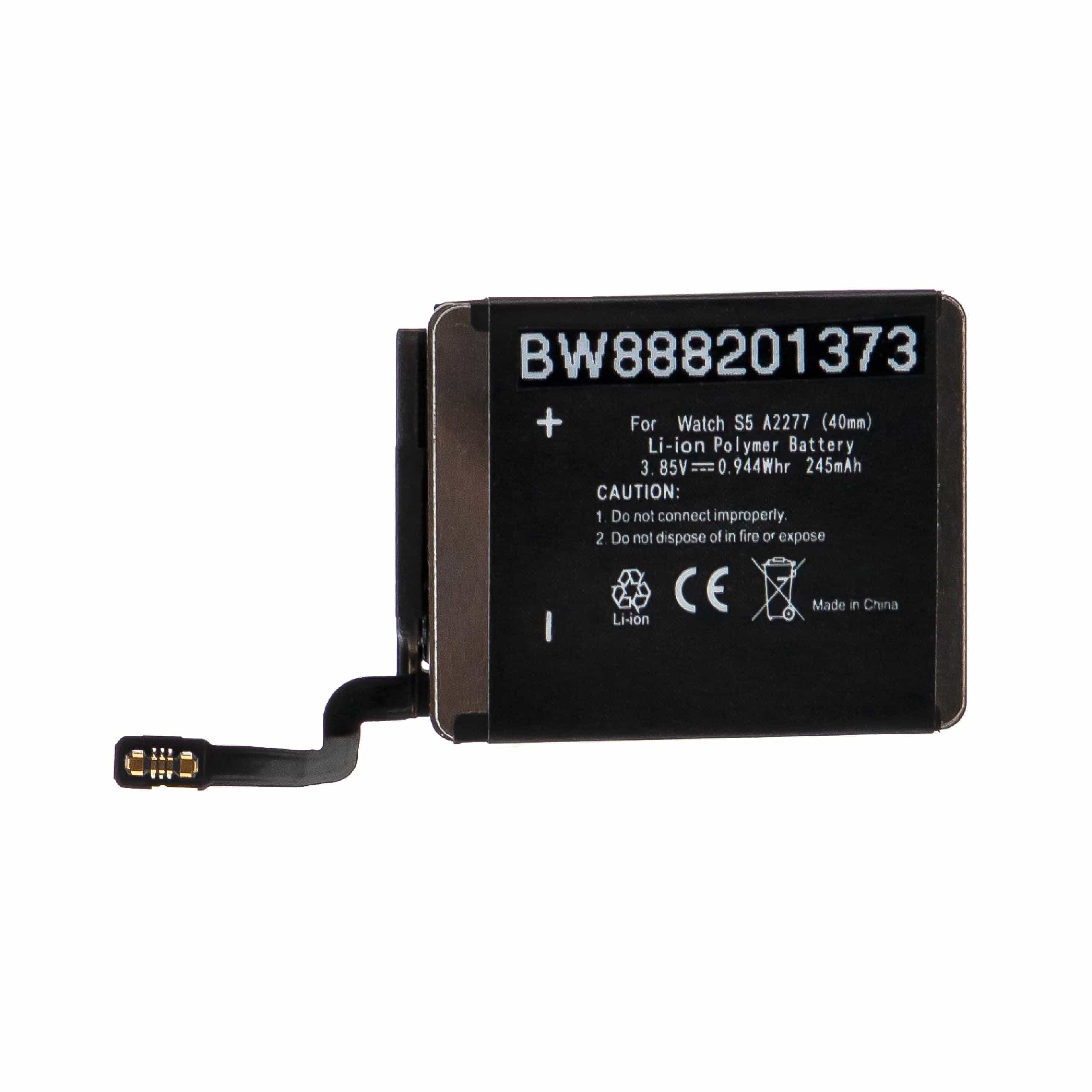 Akku für Apple MWWP2LLA, Watch Serie 5 40mm Smartwatch ersetzt A2277 - 240mAh 3,82V Li-Polymer