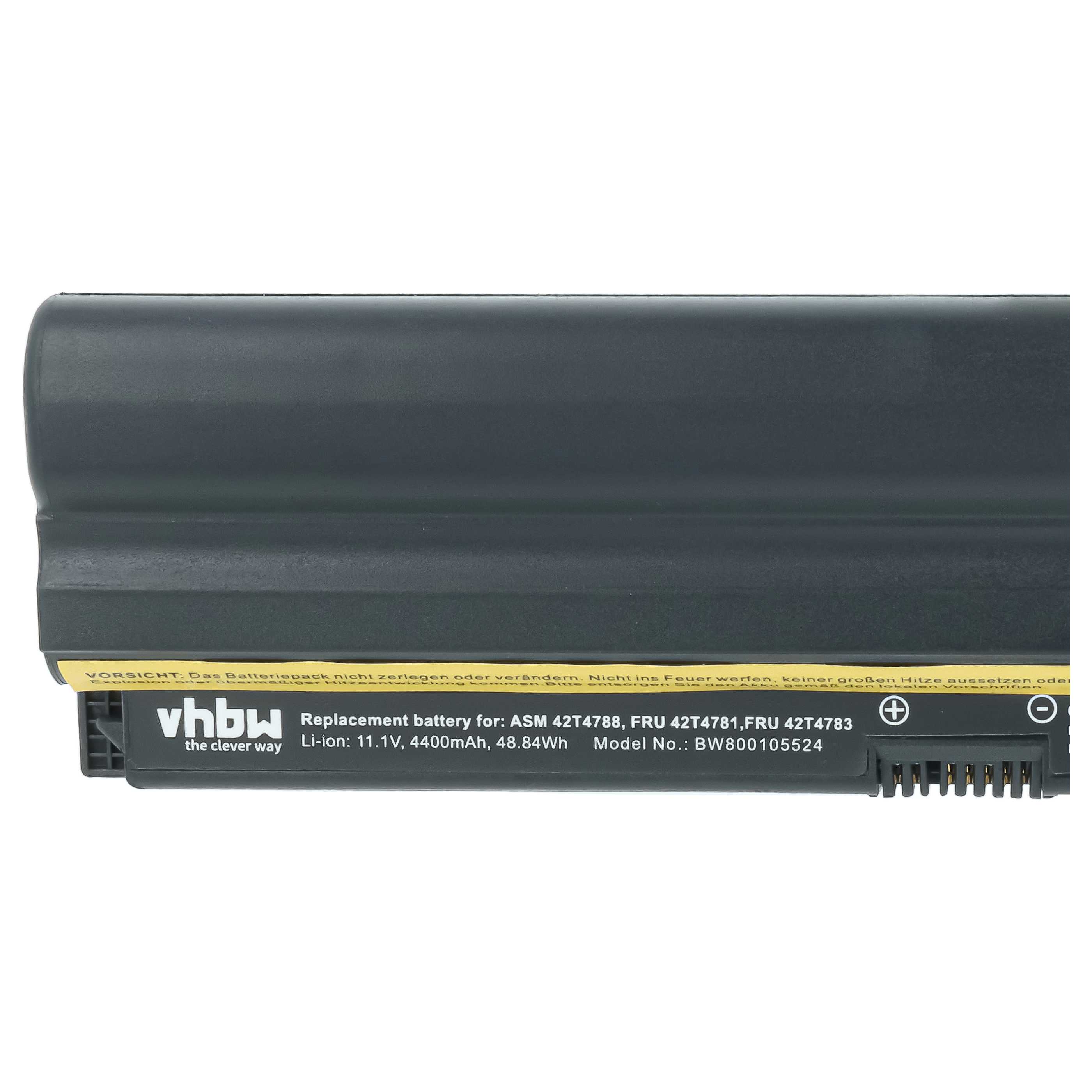 Batterie remplace Lenovo 0A36278, 42T4783, 42T4781 pour ordinateur portable Lenovo- 4400mAh 11,1V Li-ion, noir