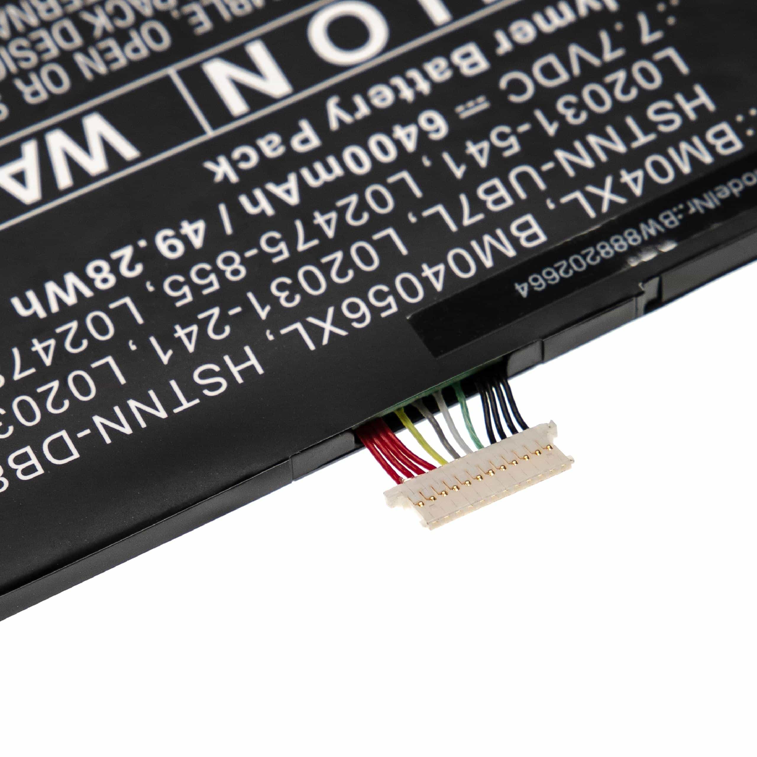 Batterie remplace HP BM04056XL, HSTNN-DB8L, BM04XL pour ordinateur portable - 6400mAh 7,7V Li-polymère