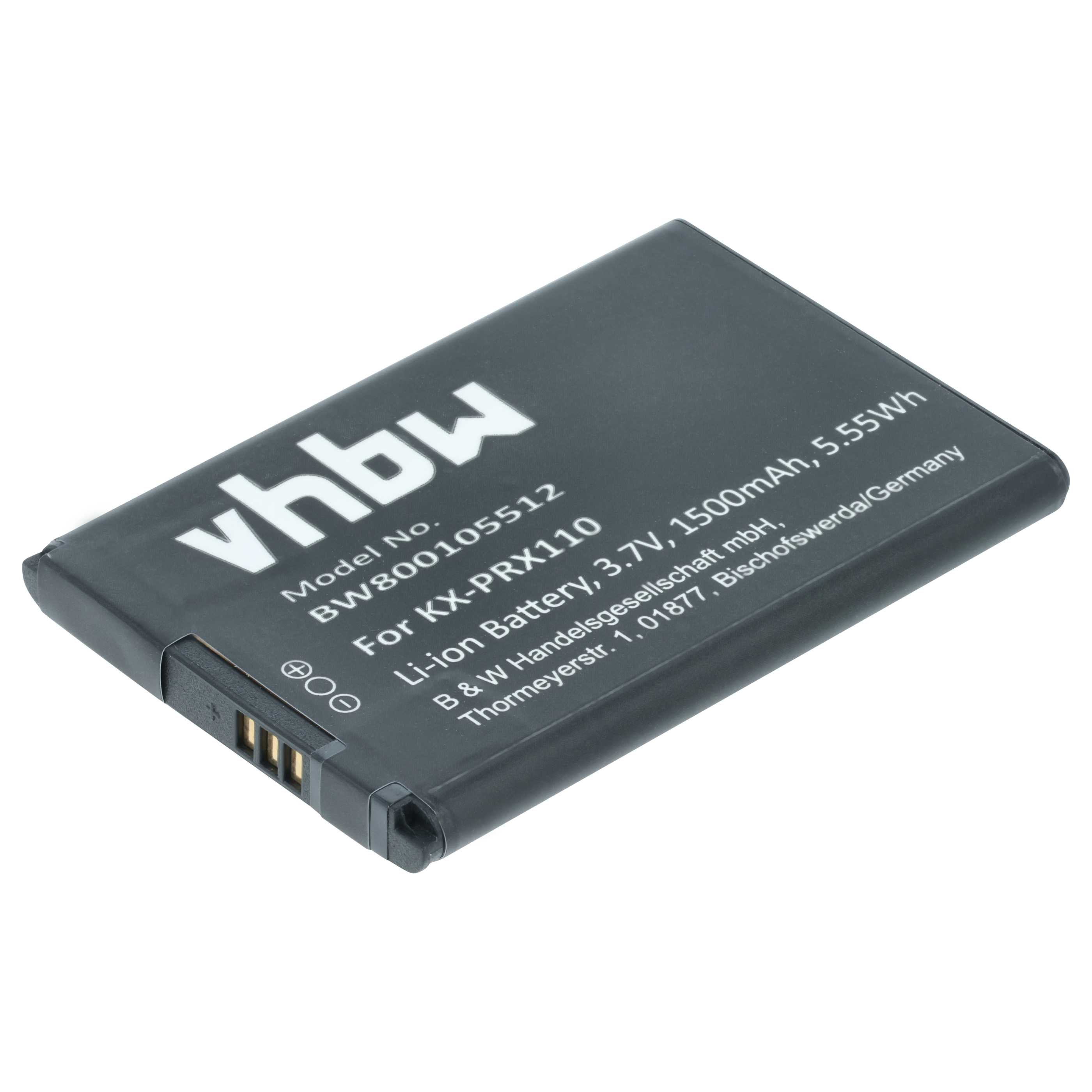 Batterie remplace Panasonic KX-PRA10EX, KX-PRA10 pour téléphone Panasonic - 1500mAh 3,7V Li-ion