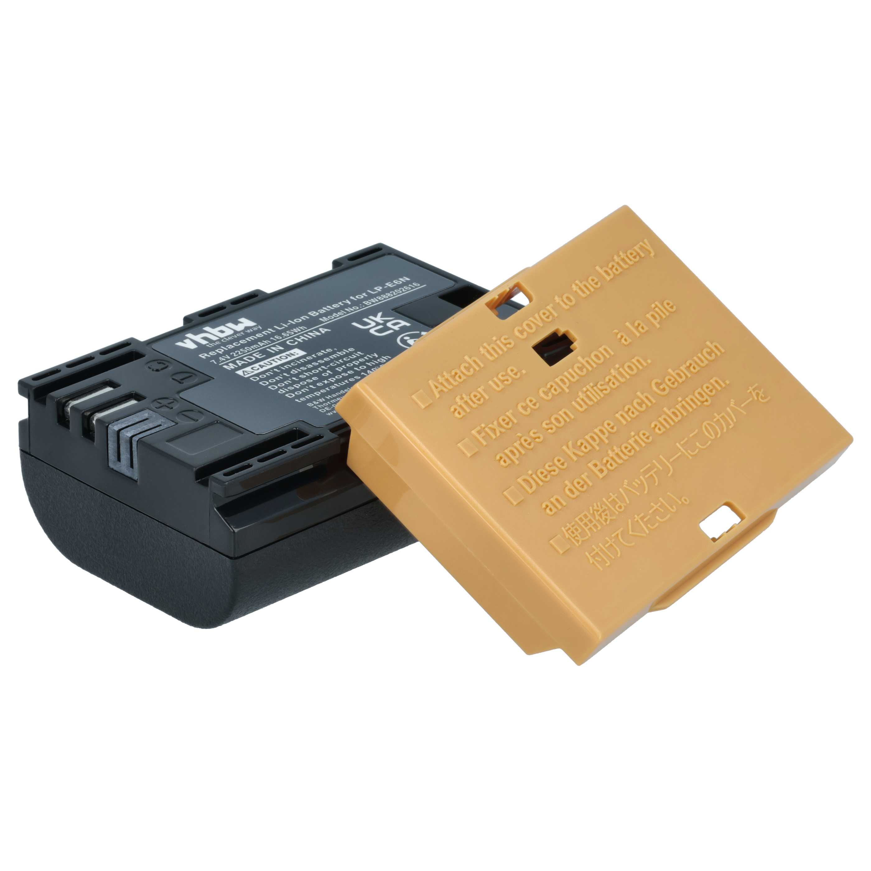 Kamera-Akku (2 Stück) als Ersatz für Canon LP-E6N für Blackmagic - 2250mAh 7,4V Li-Ion mit Infochip