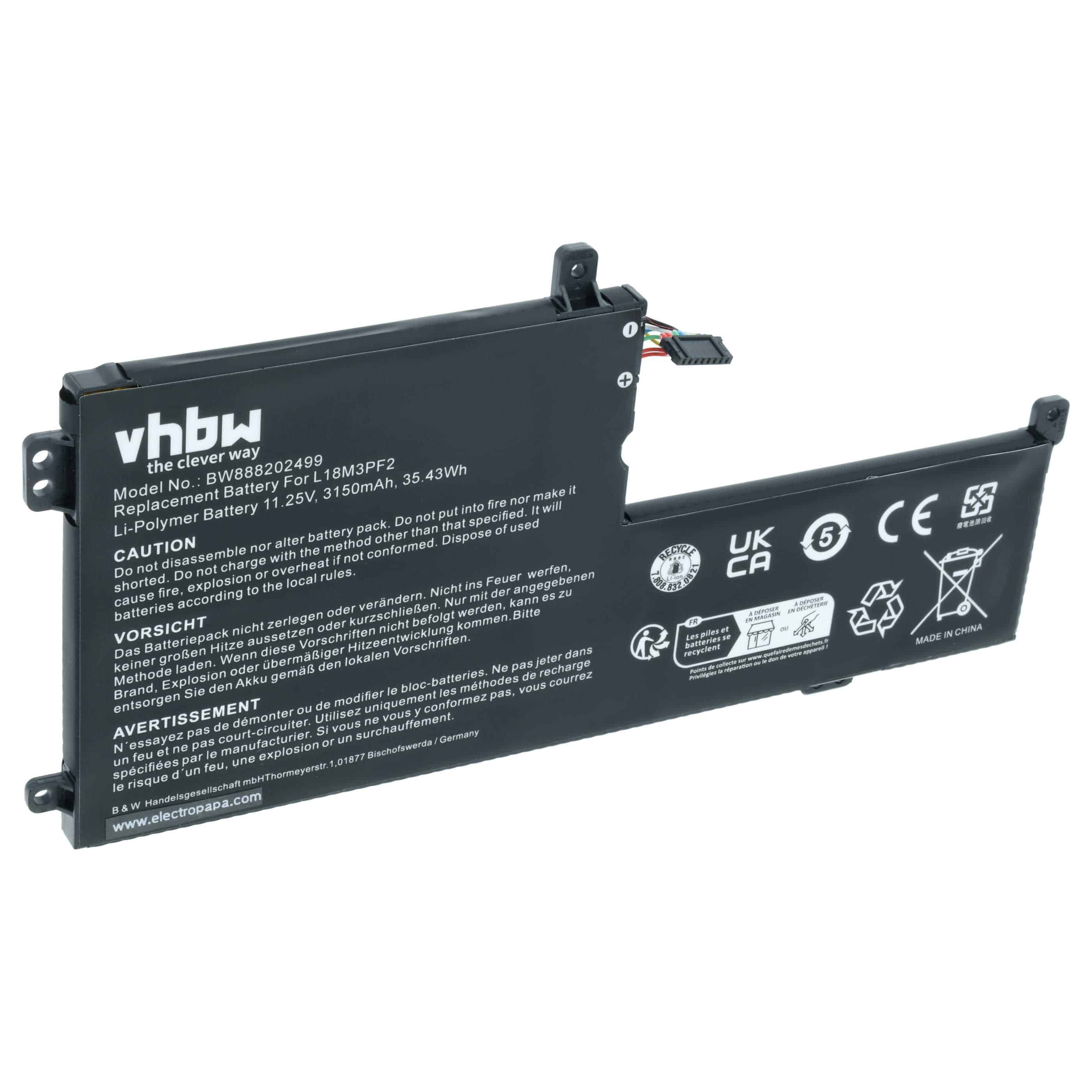 Akumulator do laptopa zamiennik Lenovo 5B10W67321, 5B10T26393, 5B10T03404, 5B10T03402 - 3150 mAh 11,25 V LiPo