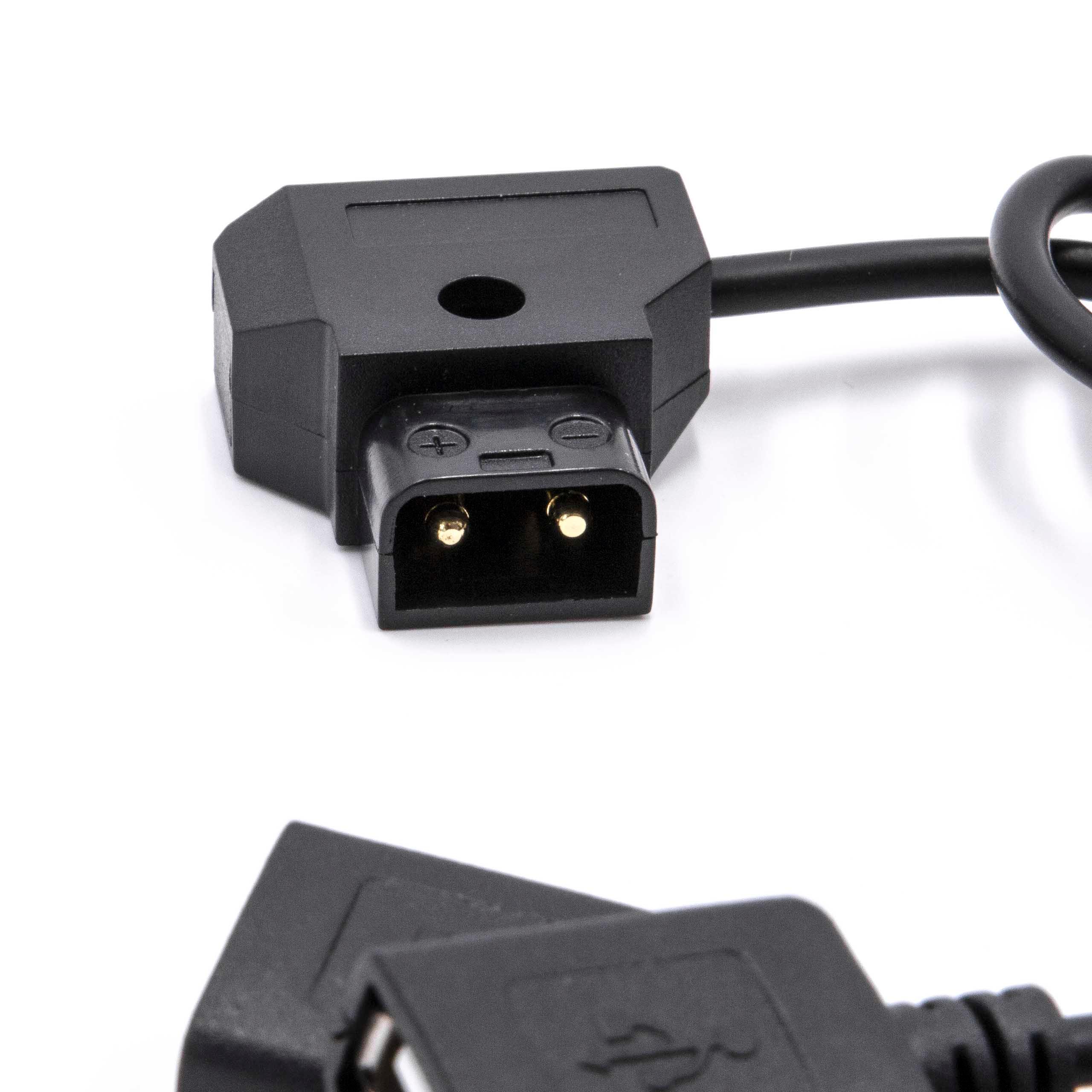 Adapter Cable D-Tap (male) to 2x USB port (female) suitable for Camera - 1.8 m Black